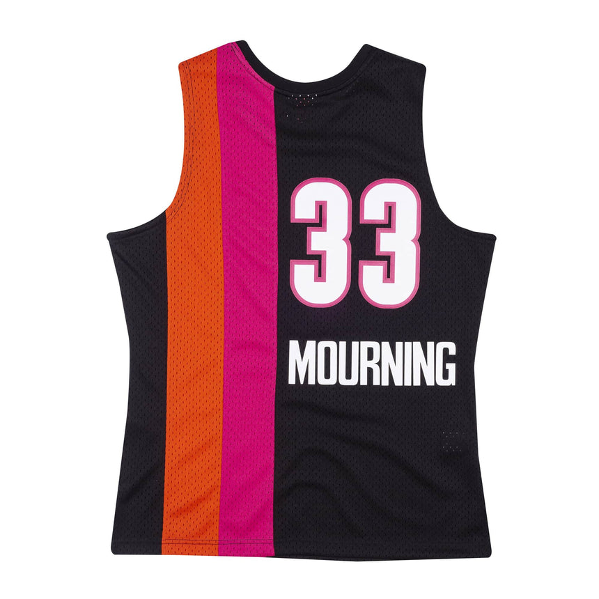 Men's Alonzo Mourning Miami Heat Mitchell & Ness NBA 2005-06 Black Alternate Throwback Swingman Jersey - vstockx
