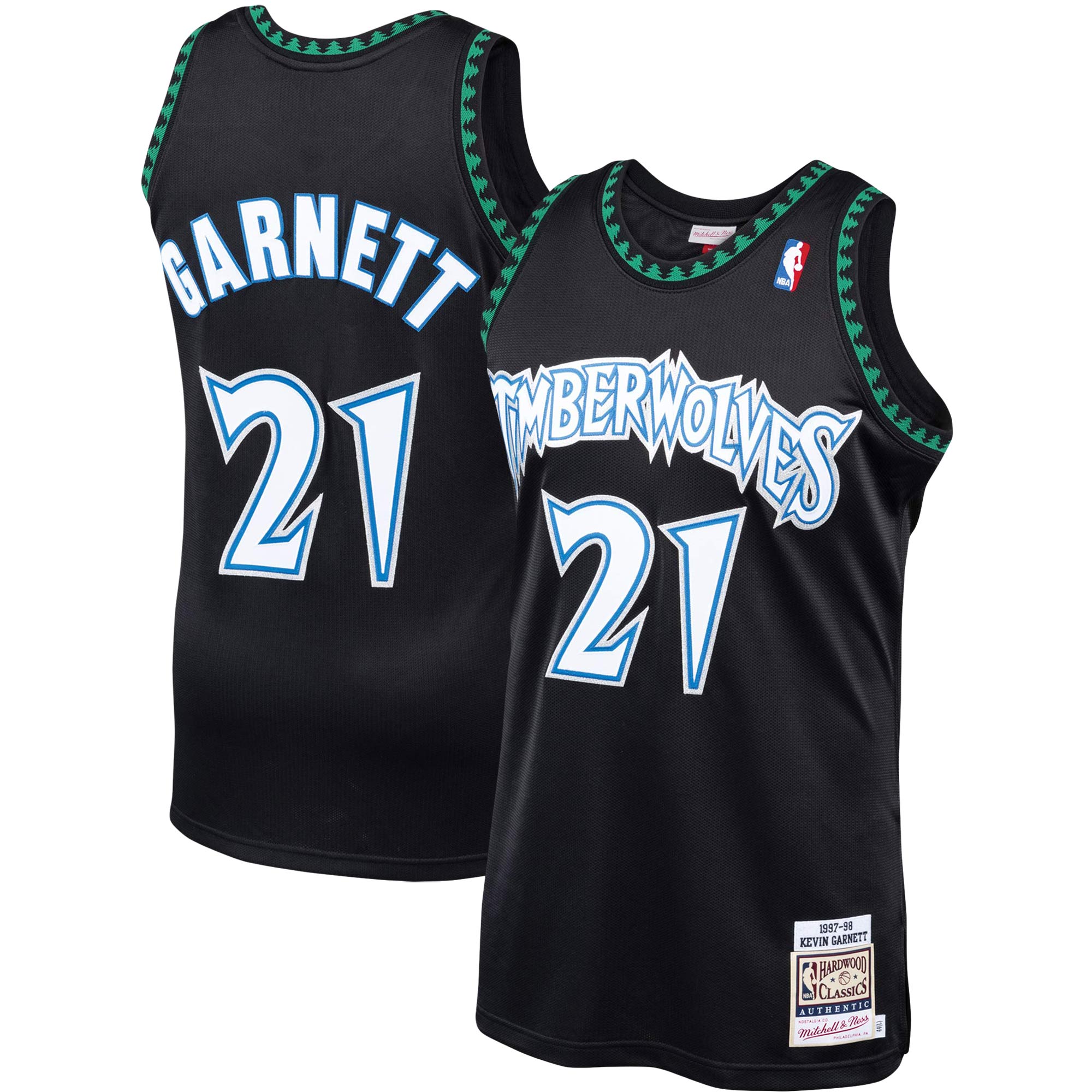 Kevin Garnett Minnesota Timberwolves Mitchell & Ness Hardwood Classics 1997-98 Authentic Jersey - Black - vstockx