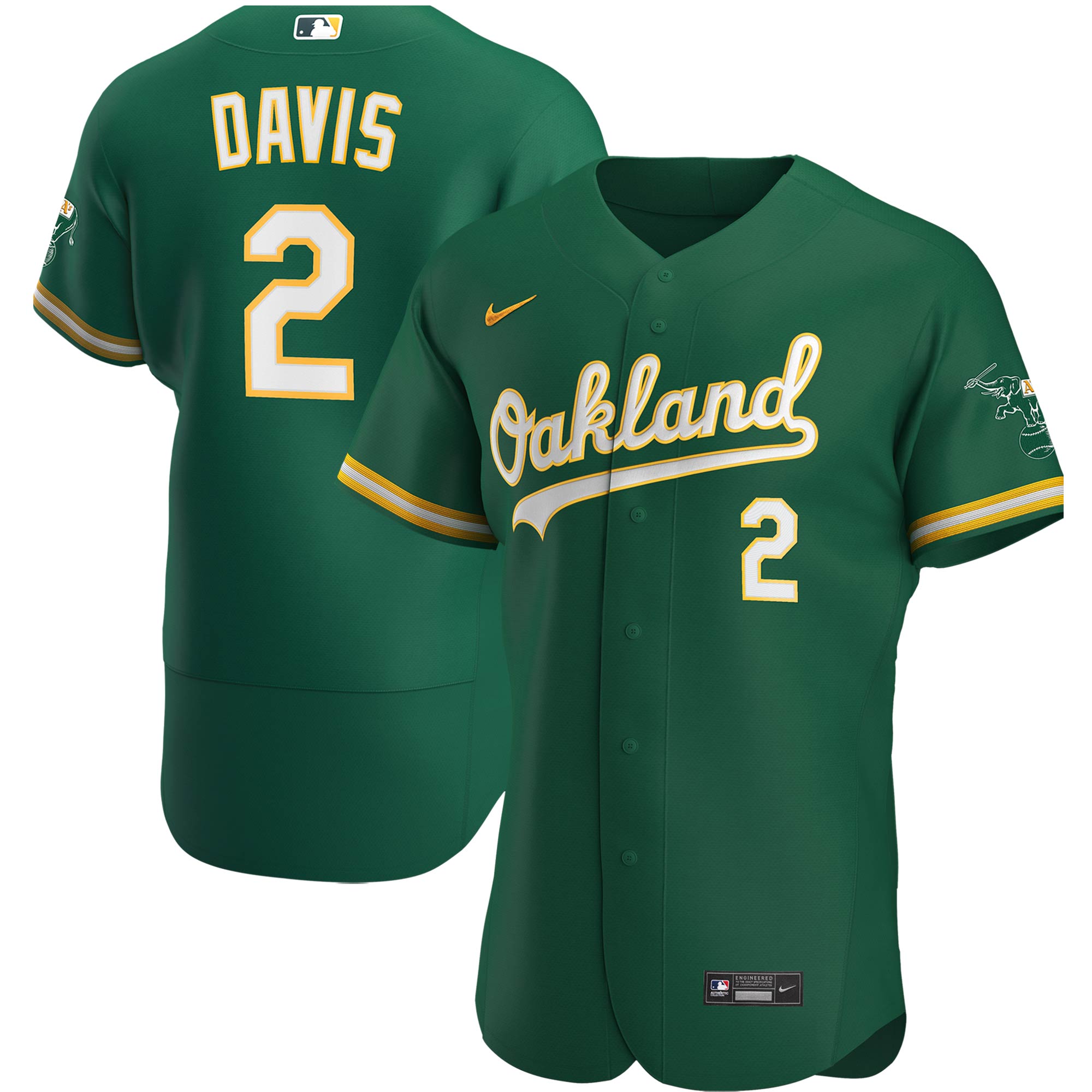 Khris Davis Oakland Athletics Nike Alternate Authentic Player Jersey - Kelly Green - vstockx