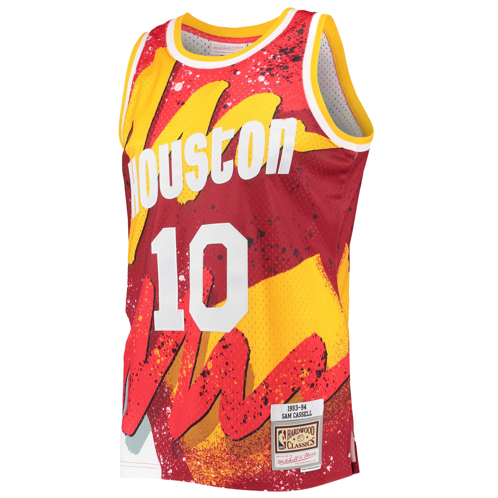 Sam Cassell Houston Rockets Mitchell & Ness Hardwood Classics 1993/94 Hyper Hoops Swingman Jersey - Red - vstockx