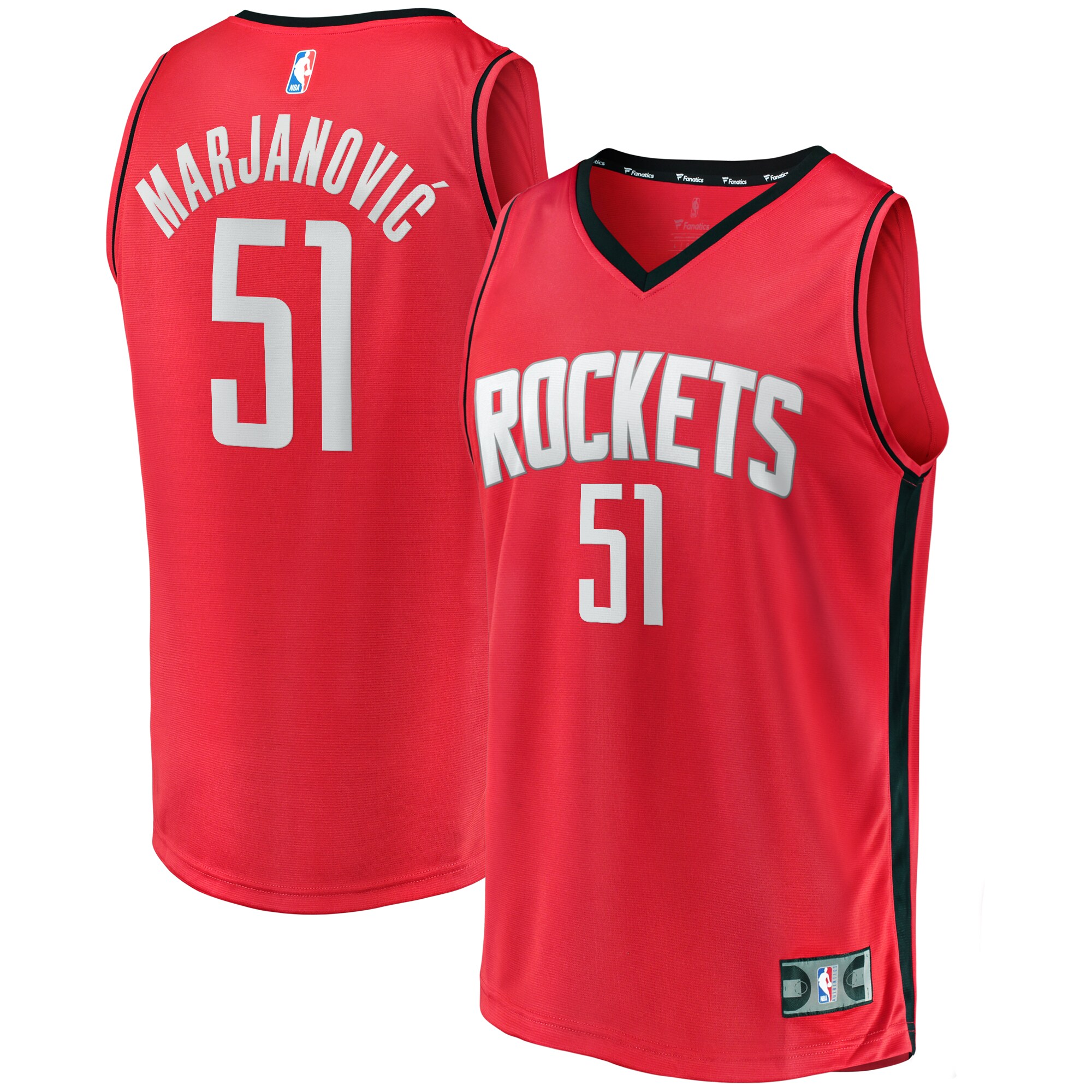 Boban Marjanovic Houston Rockets Fanatics Branded Fast Break Player Jersey - Icon Edition - Red - vstockx