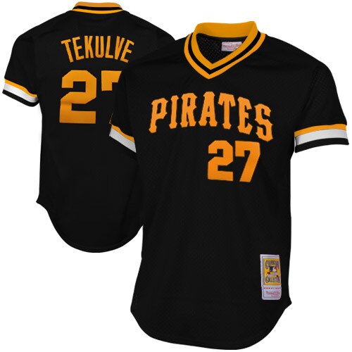 Mitchell & Ness Pittsburgh Pirates Kent Tekulve 1982 Cooperstown Collection Authentic Practice Jersey - Black - vstockx