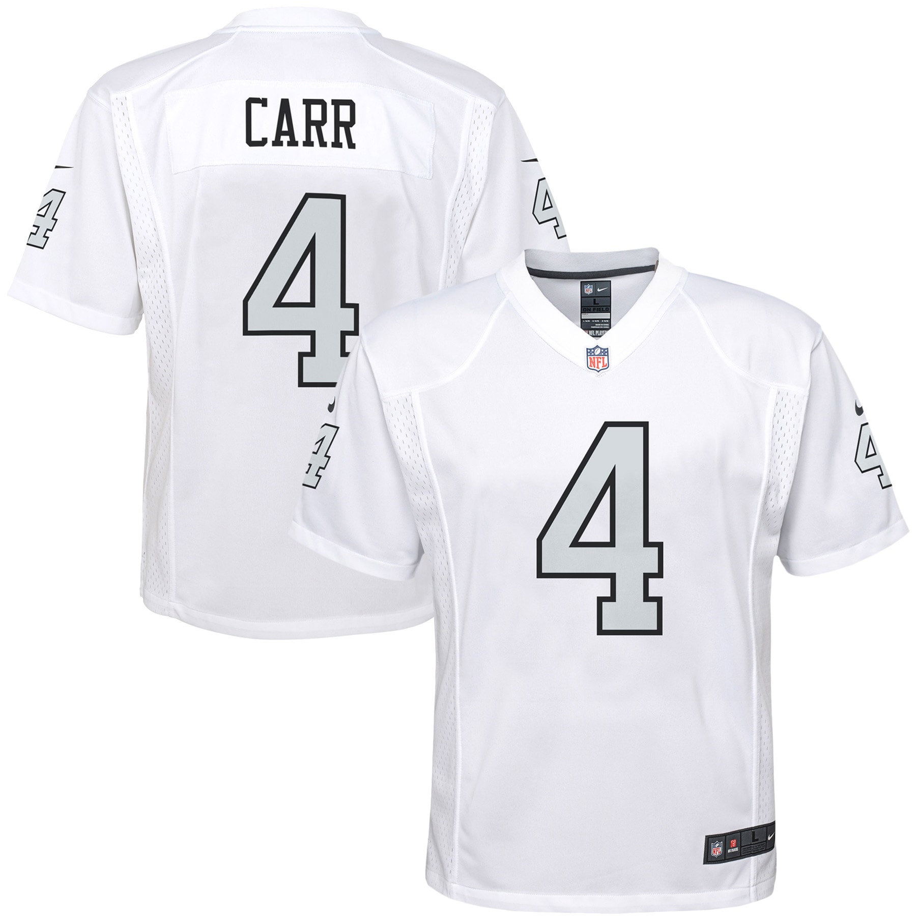 Derek Carr Las Vegas Raiders Nike Youth Color Rush Game Jersey - White - vstockx