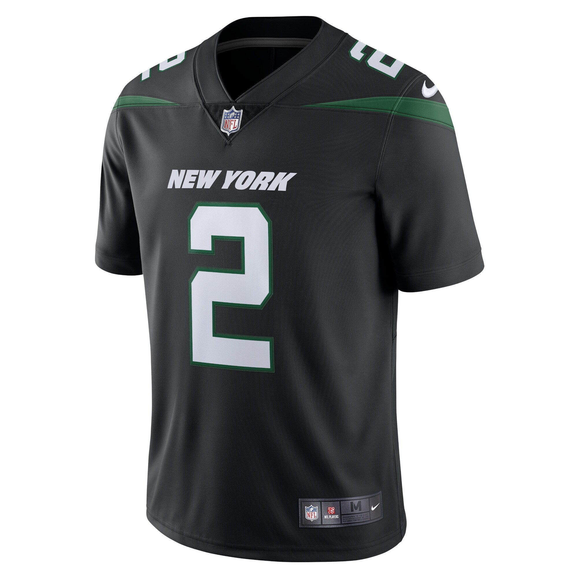Men's Nike Zach Wilson Stealth Black New York Jets Vapor Limited Jersey - vstockx