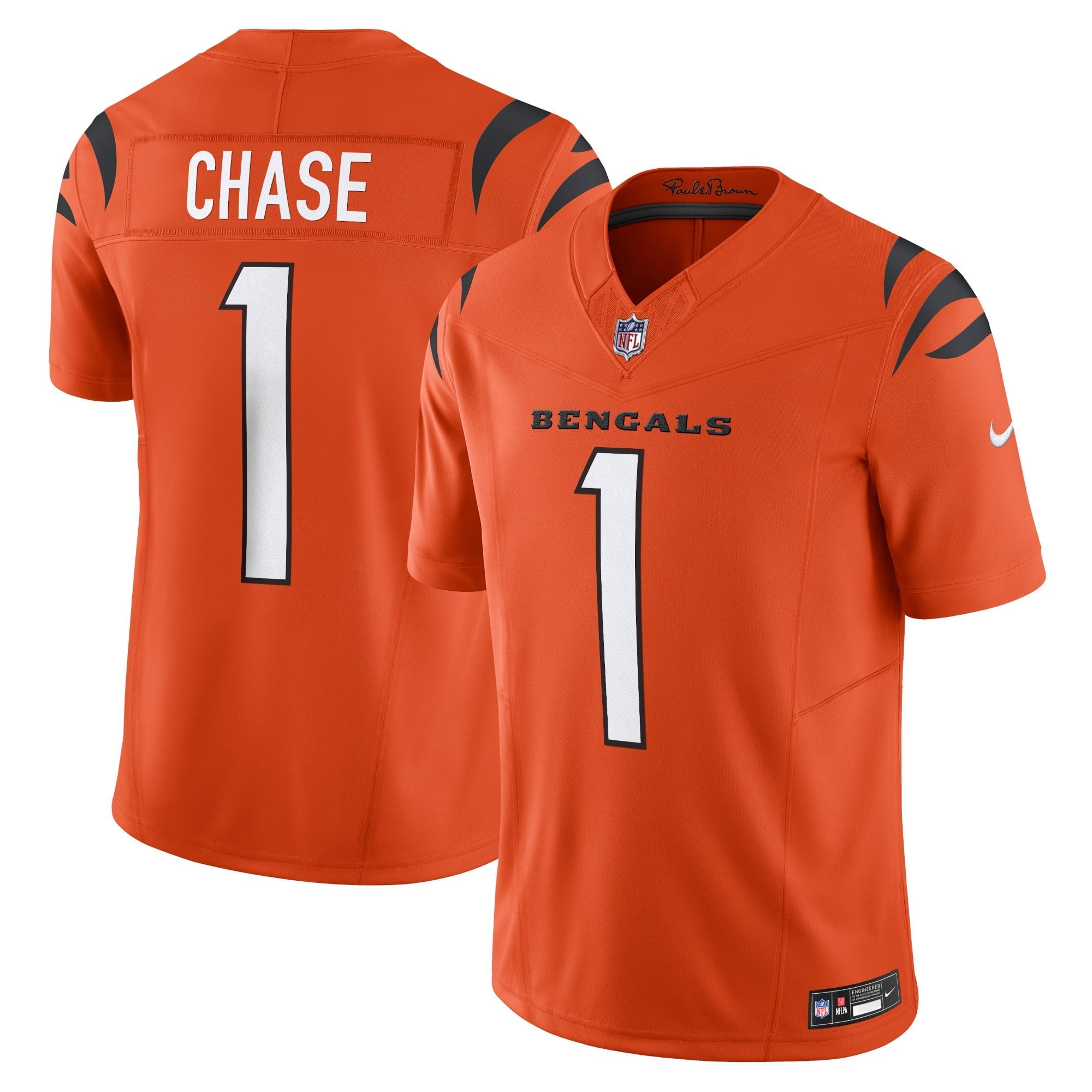 Men's Nike Ja'Marr Chase Orange Cincinnati Bengals Vapor F.U.S.E. Limited Jersey - vstockx