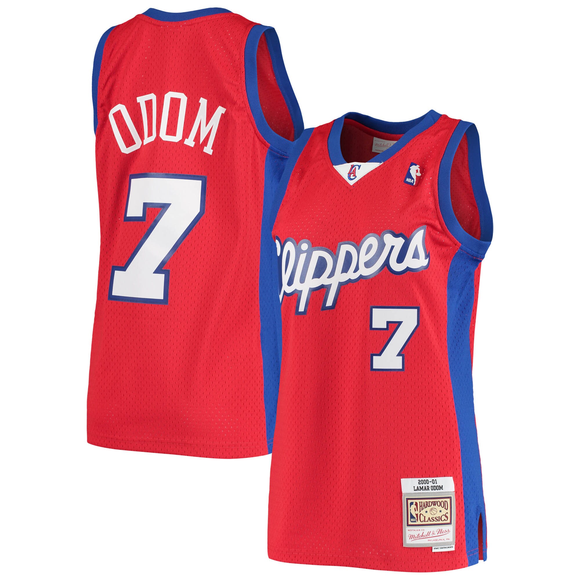 Lamar Odom LA Clippers Mitchell & Ness Hardwood Classics Swingman Jersey - Red - vstockx