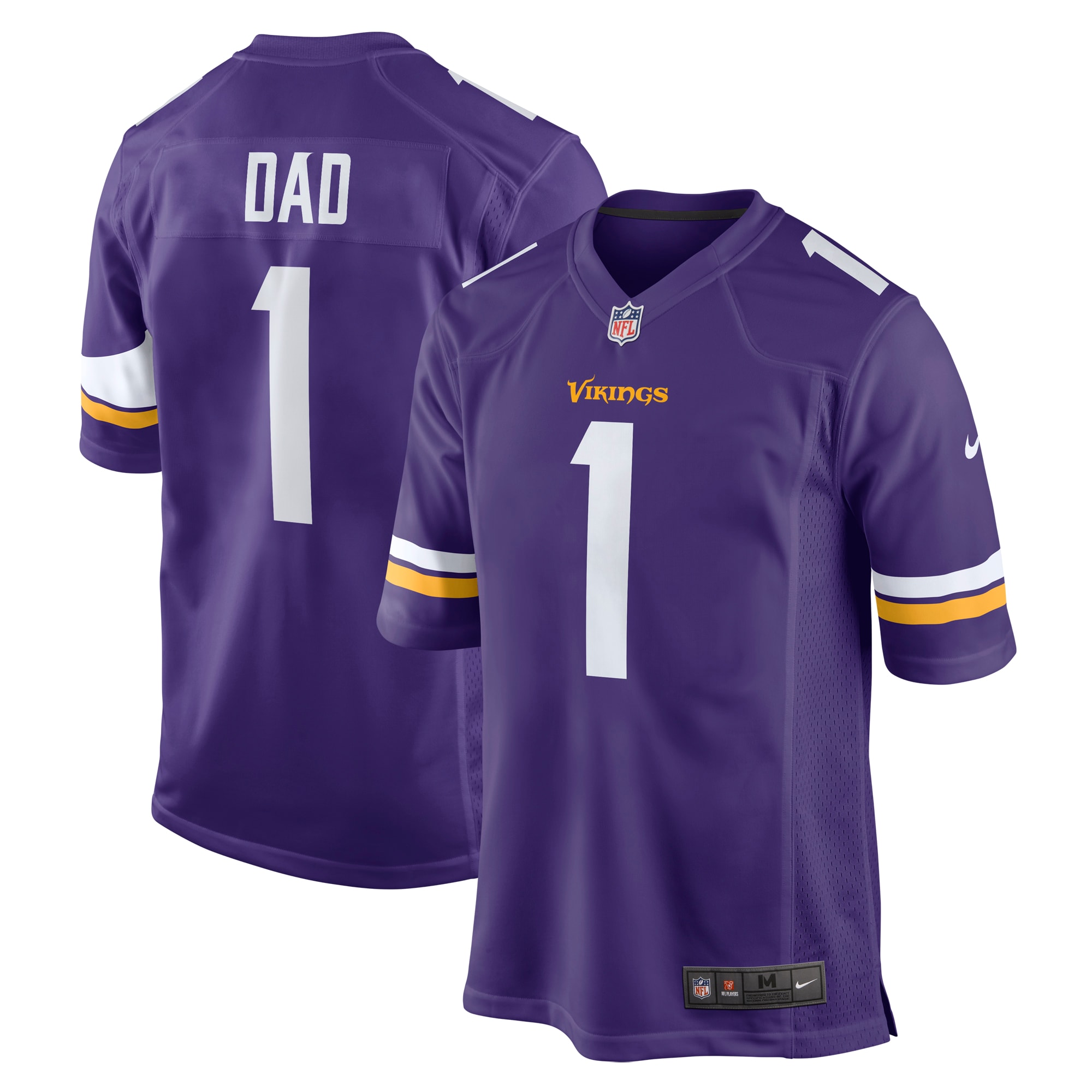 Number 1 Dad Minnesota Vikings Nike Game Jersey - Purple - vstockx