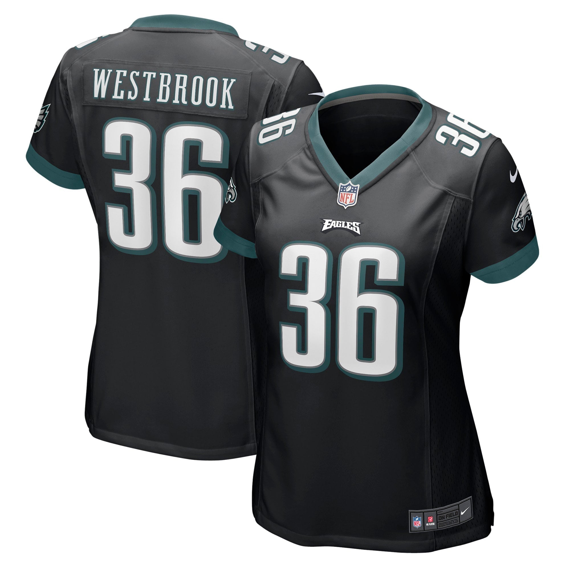 Women's Nike Brian Westbrook Black Philadelphia Eagles Retired Game Jersey - vstockx