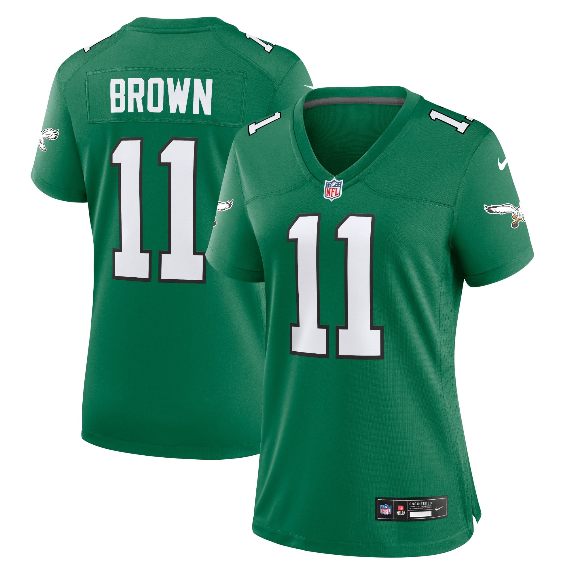 Women's Nike A.J. Brown Kelly Green Philadelphia Eagles Alternate Player Game Jersey - vstockx