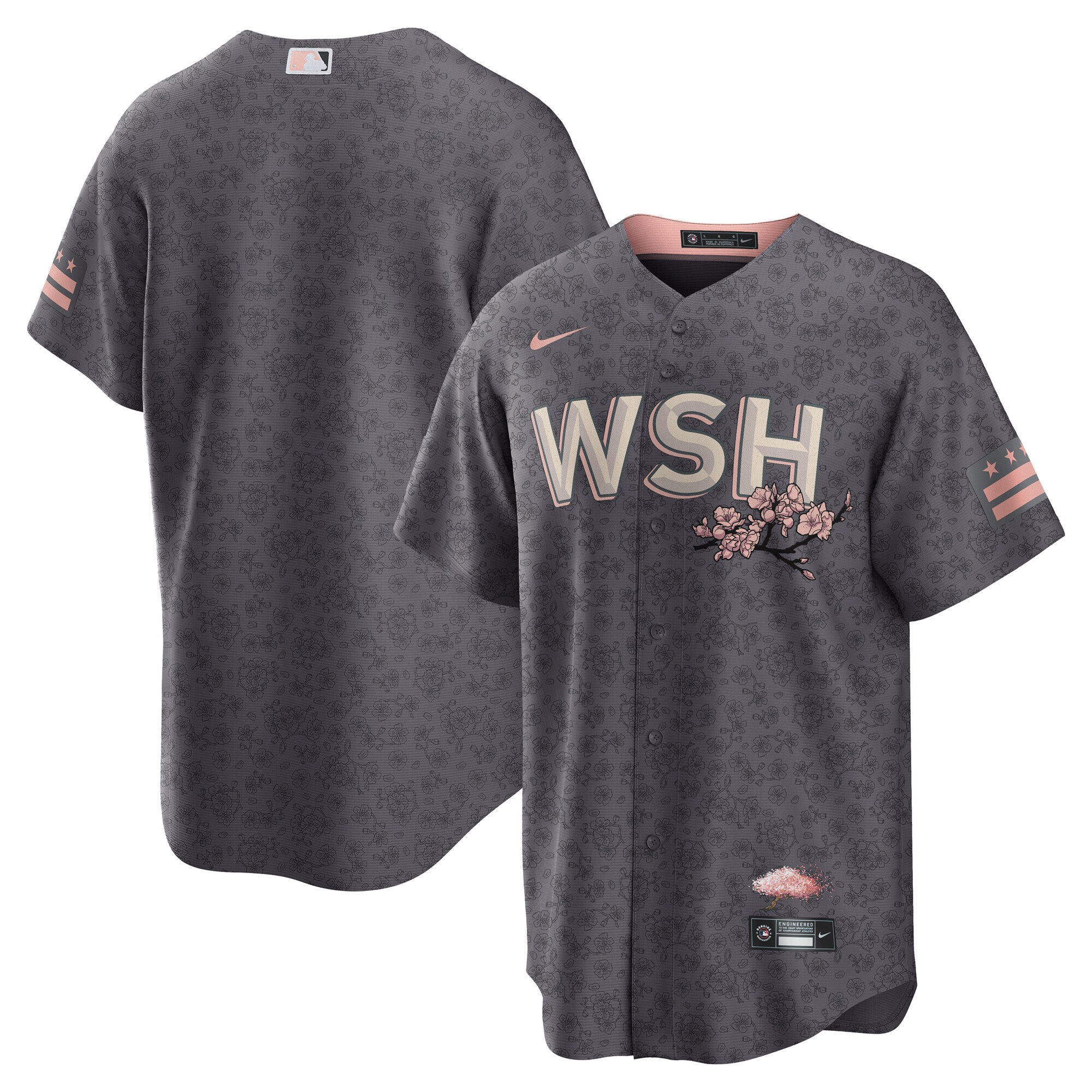 Washington Nationals Nike City Connect Replica Team Jersey - Gray - vstockx