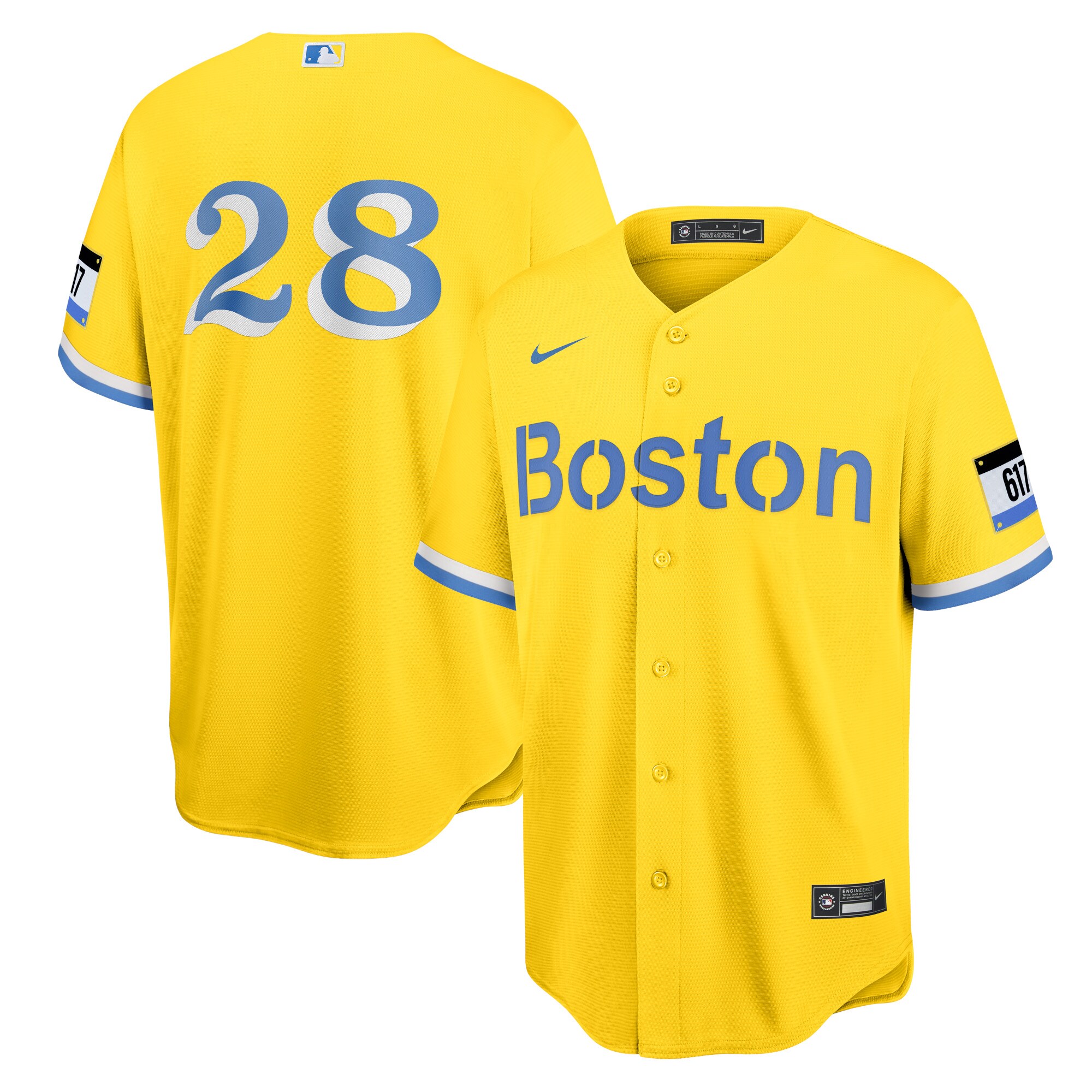 J.D. Martinez Boston Red Sox Nike City Connect Replica Player Jersey - Gold - vstockx