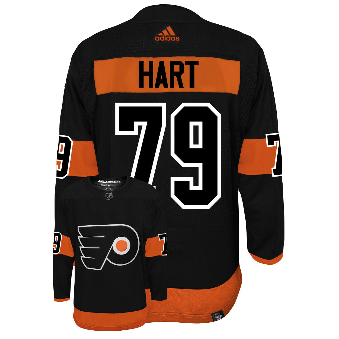 Carter Hart Philadelphia Flyers Adidas Primegreen Authentic NHL Hockey Jersey - vstockx