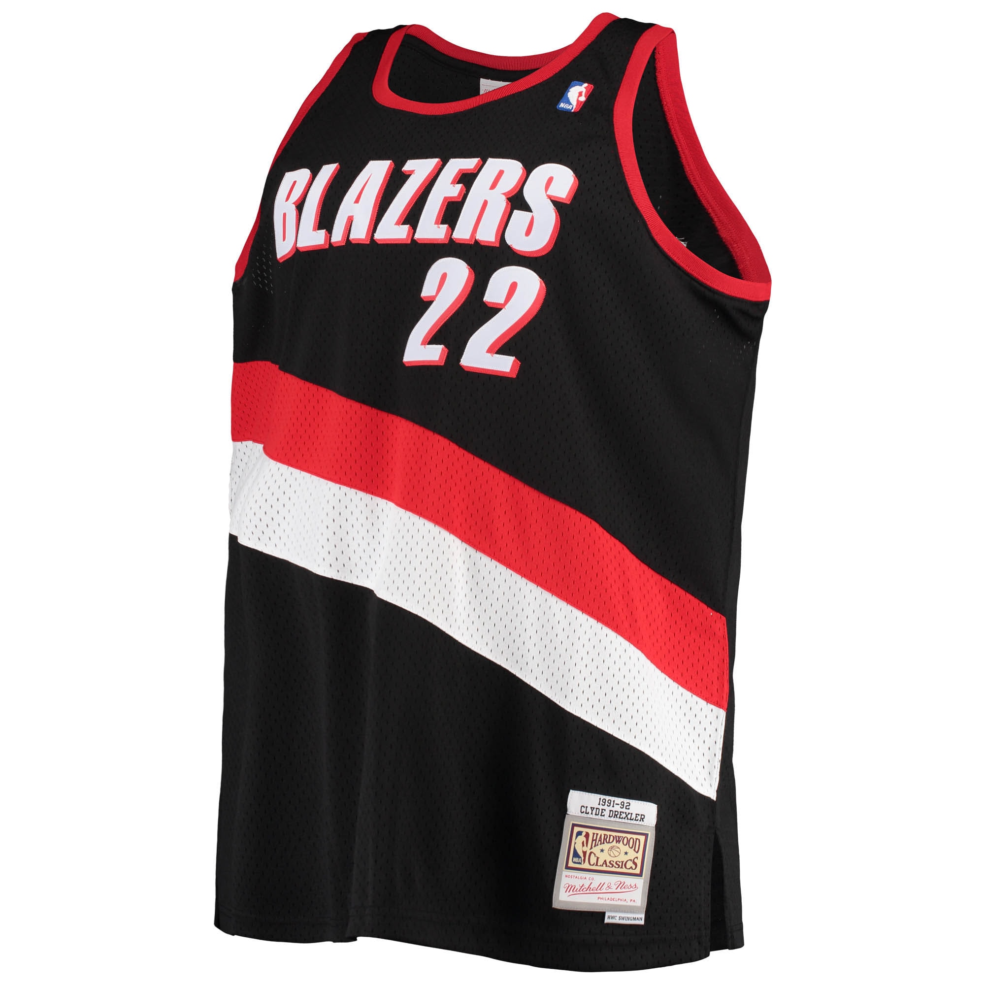 Clyde Drexler Portland Trail Blazers Mitchell & Ness Big & Tall Hardwood Classics Swingman Jersey - Black - vstockx