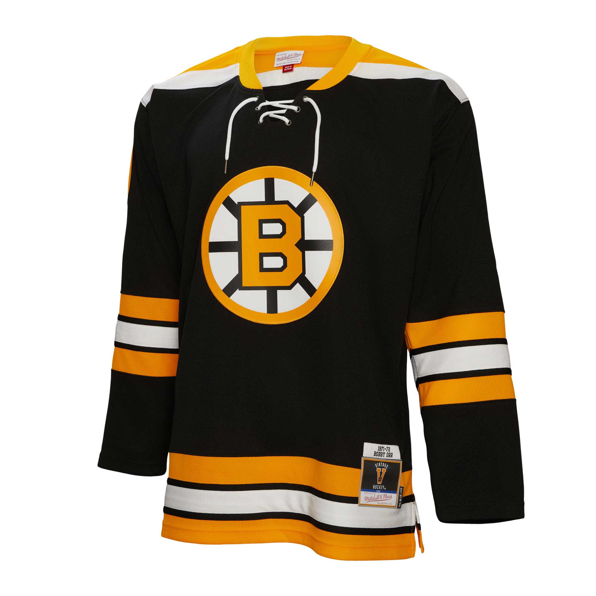 Bobby Orr Boston Bruins Mitchell & Ness Big & Tall 1971 Blue Line Player Jersey - Black - vstockx