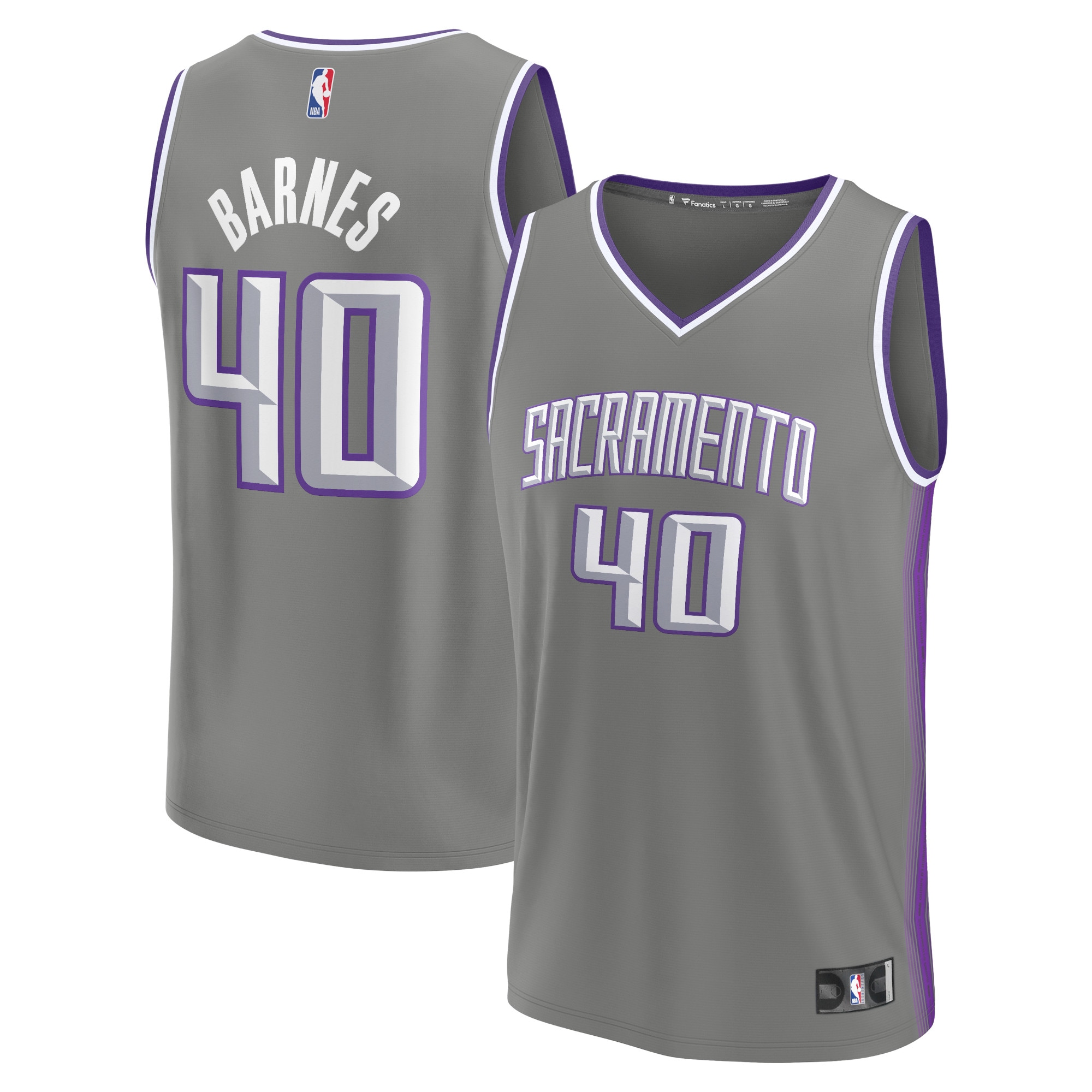 Harrison Barnes Sacramento Kings Fanatics Branded 2022/23 Fastbreak Jersey - City Edition - Gray - vstockx