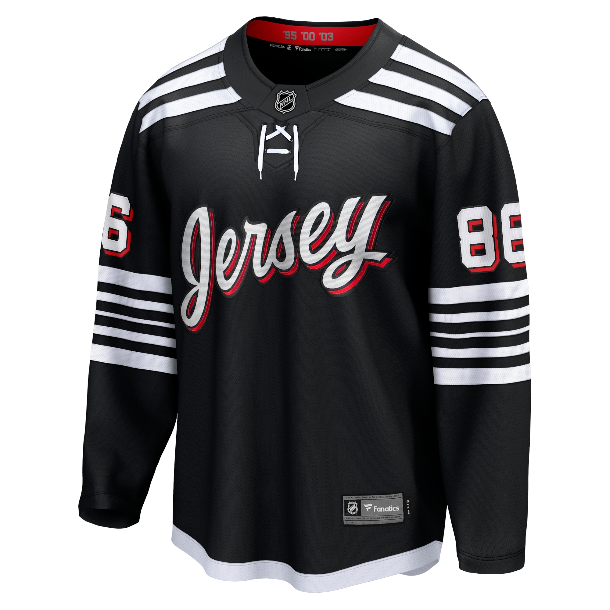 Jack Hughes New Jersey Devils Fanatics Branded Alternate Premier Breakaway Player Jersey - Black - vstockx