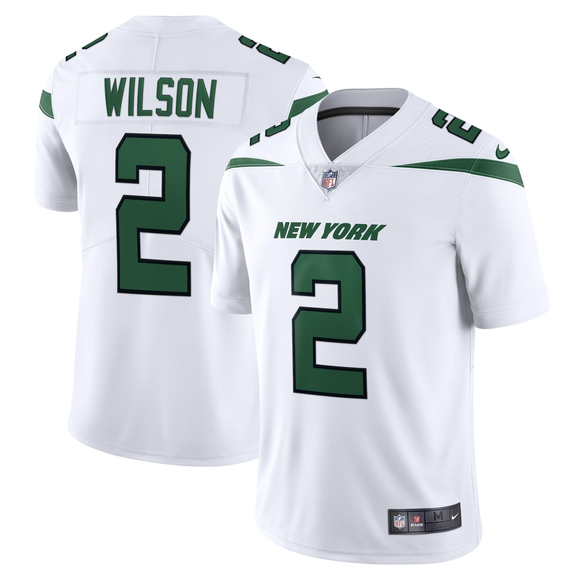 Men's Nike Zach Wilson Spotlight White New York Jets Vapor Limited Jersey - vstockx