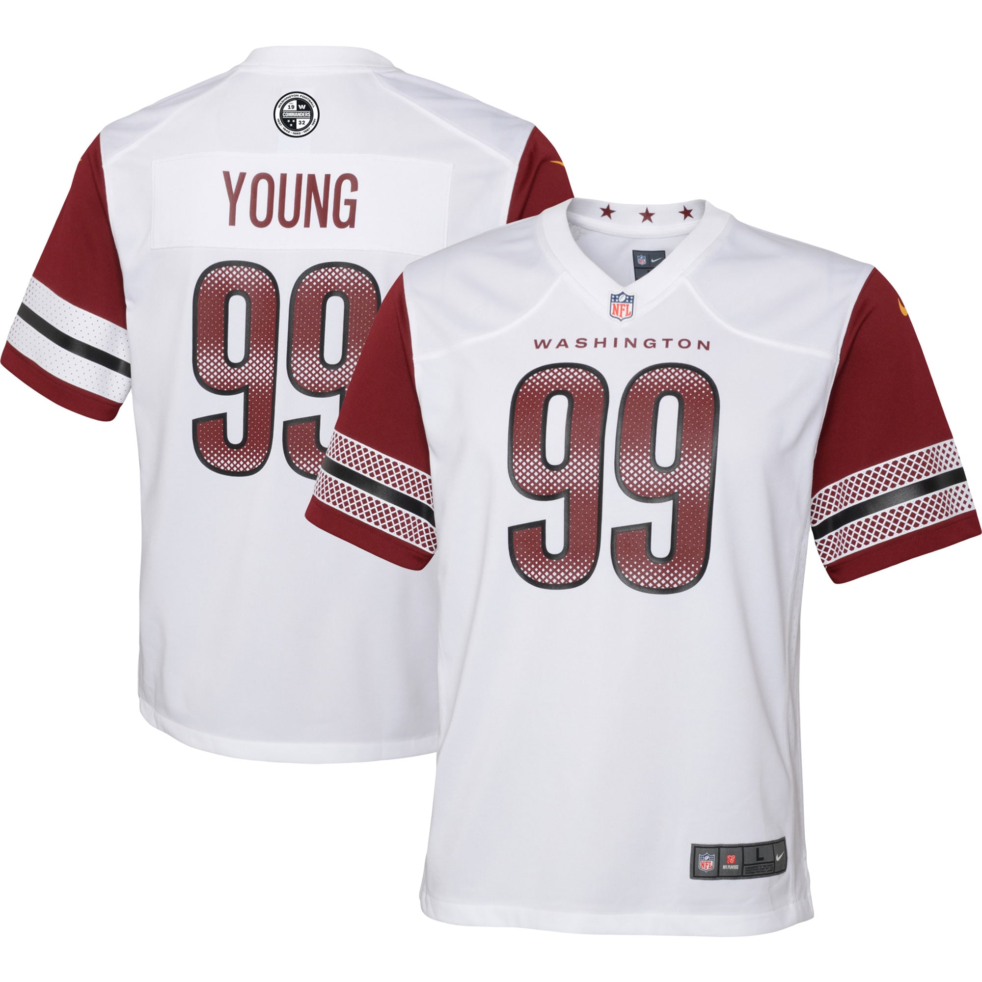 Chase Young Washington Commanders Nike Youth Game Jersey - White - vstockx