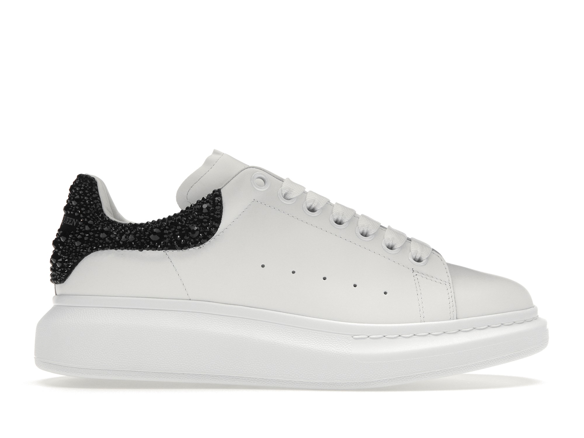 Alexander McQueen Oversized White Black Crystals - vstockx