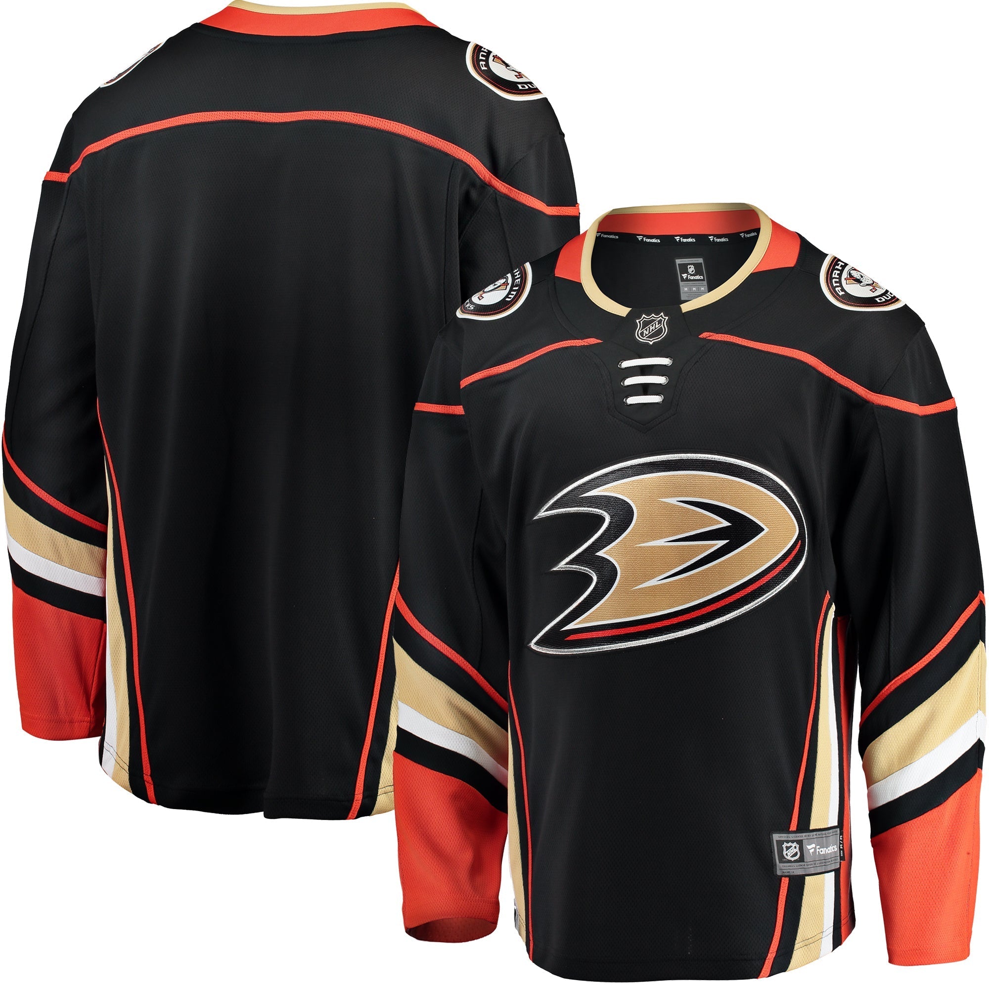 Men's Fanatics Branded Black Anaheim Ducks Breakaway Home Jersey - vstockx