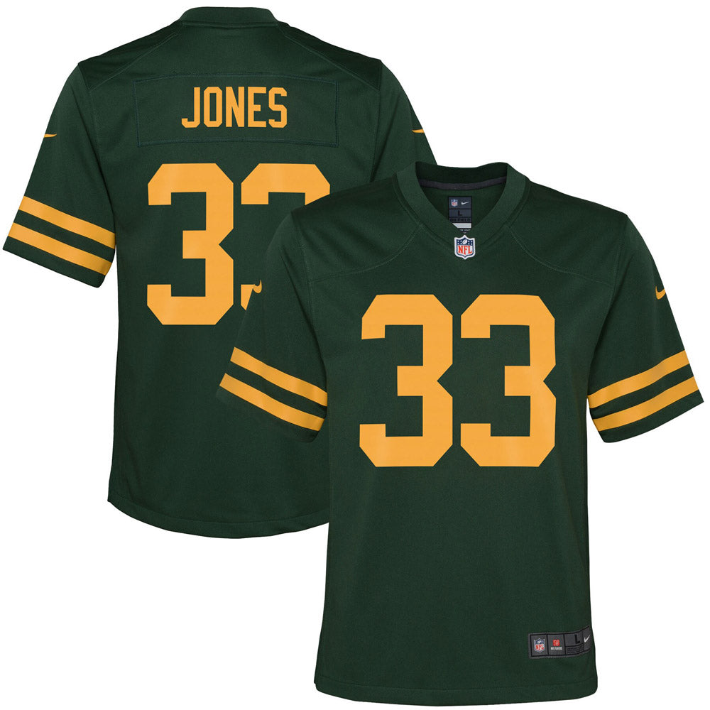 Youth Green Bay Packers Aaron Jones Alternate Game Player Jersey Green - vstockx