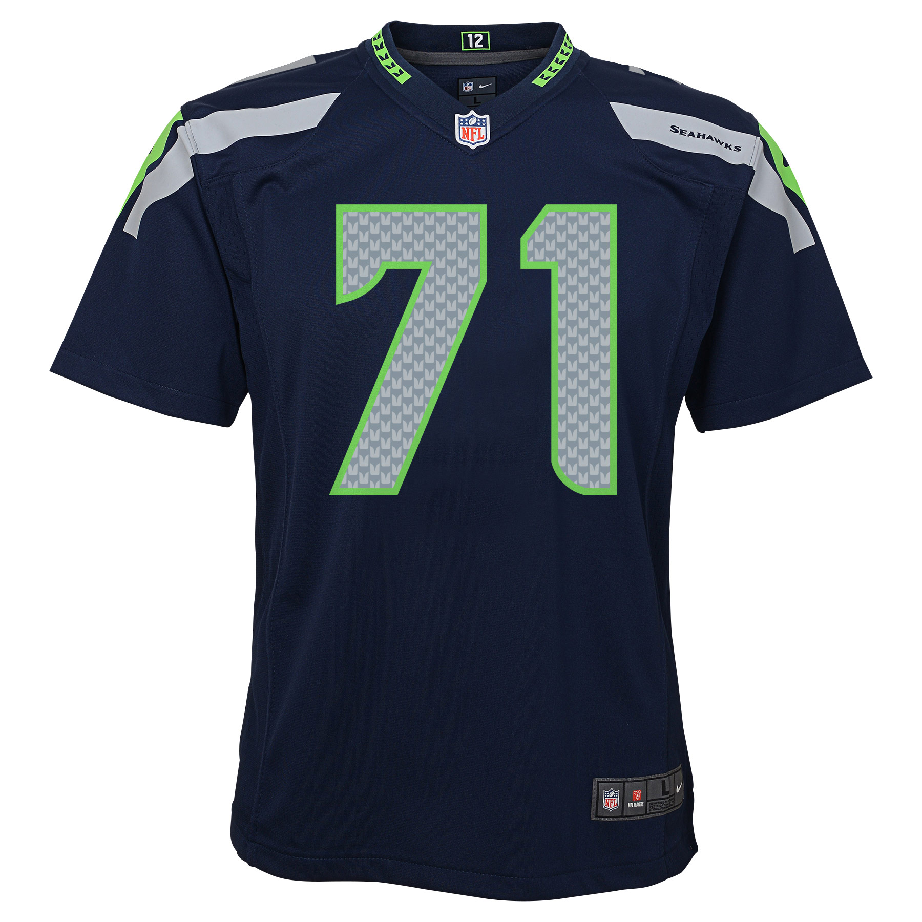 Walter Jones Seattle Seahawks Youth Nike Retired Game Jersey - Navy Blue - vstockx