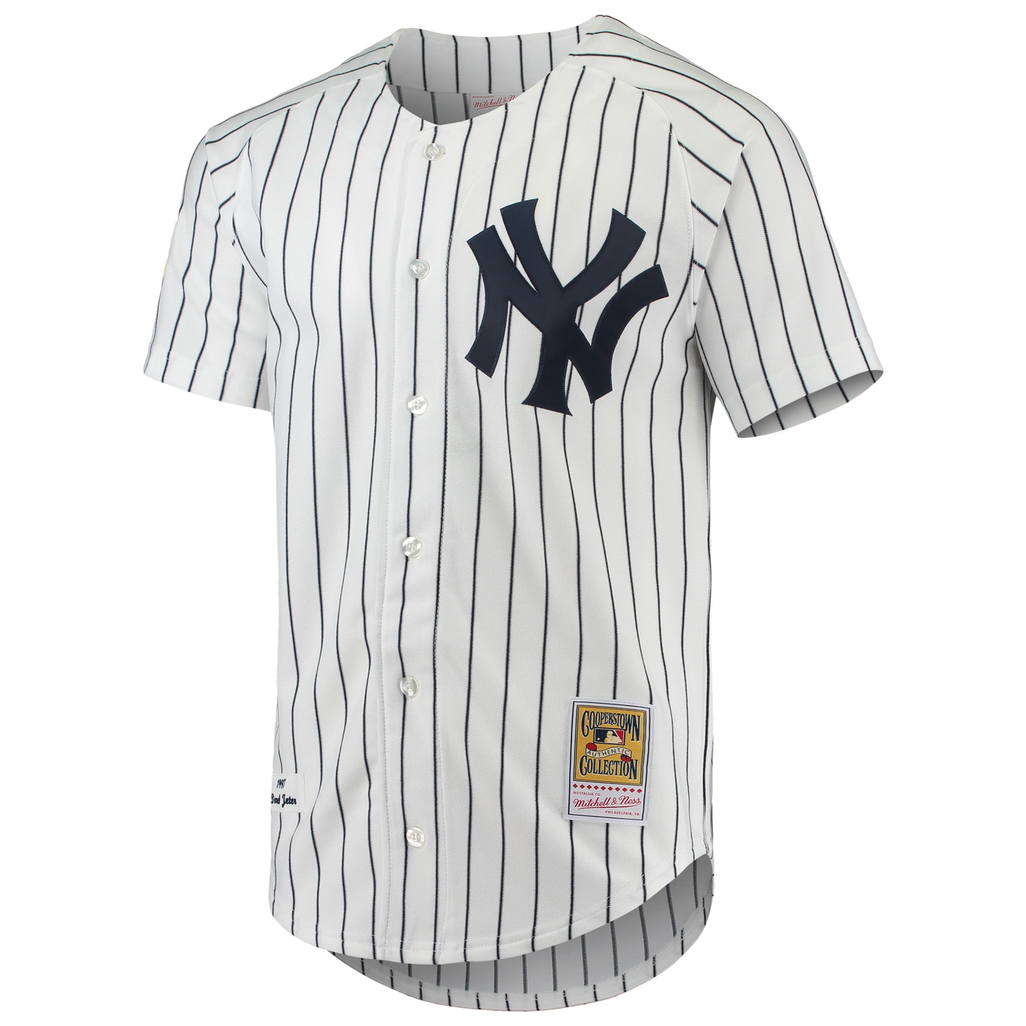 Derek Jeter New York Yankees Mitchell & Ness 1997 Cooperstown Collection Authentic Jersey - White - vstockx