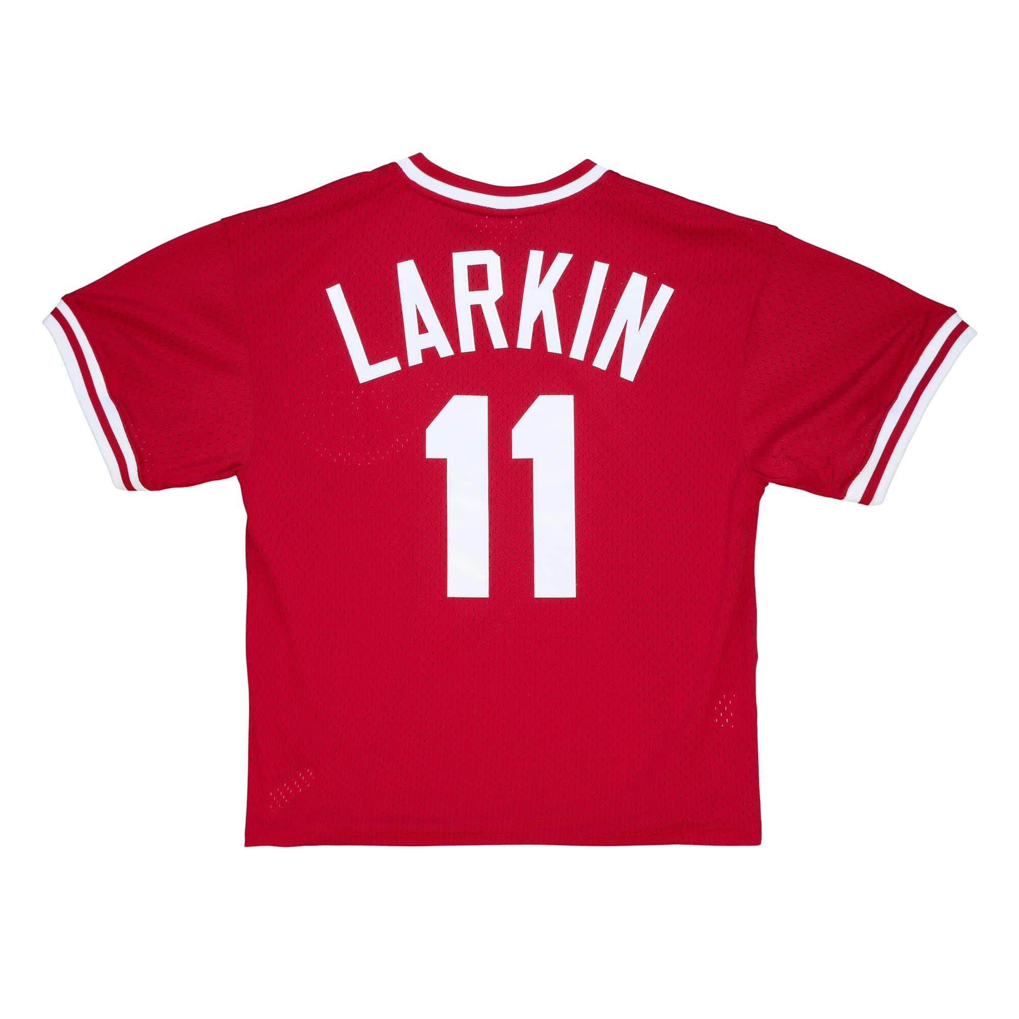 Authentic Barry Larkin Cincinnati Reds 1990 Pullover Jersey - vstockx
