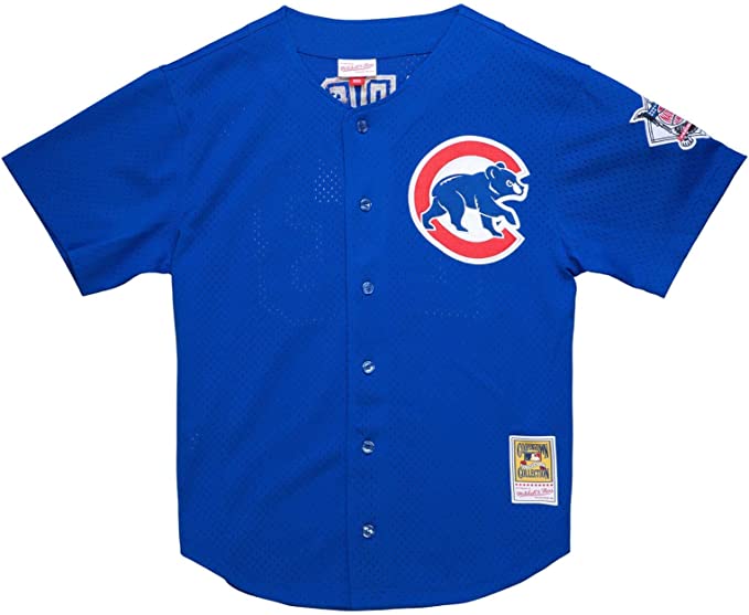 Youth Chicago Cubs Ryne Sandberg Mitchell & Ness Royal Cooperstown Collection Mesh Batting Practice Jersey - vstockx