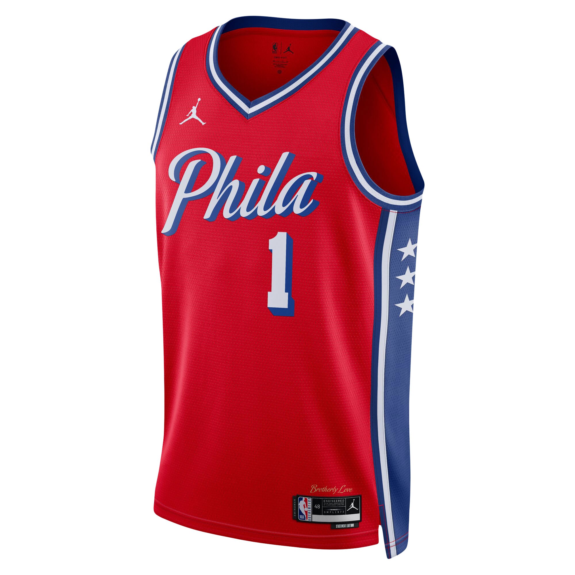 James Harden Philadelphia 76ers Jordans Brand Unisex Swingman Jersey - Statement Edition - Red - vstockx