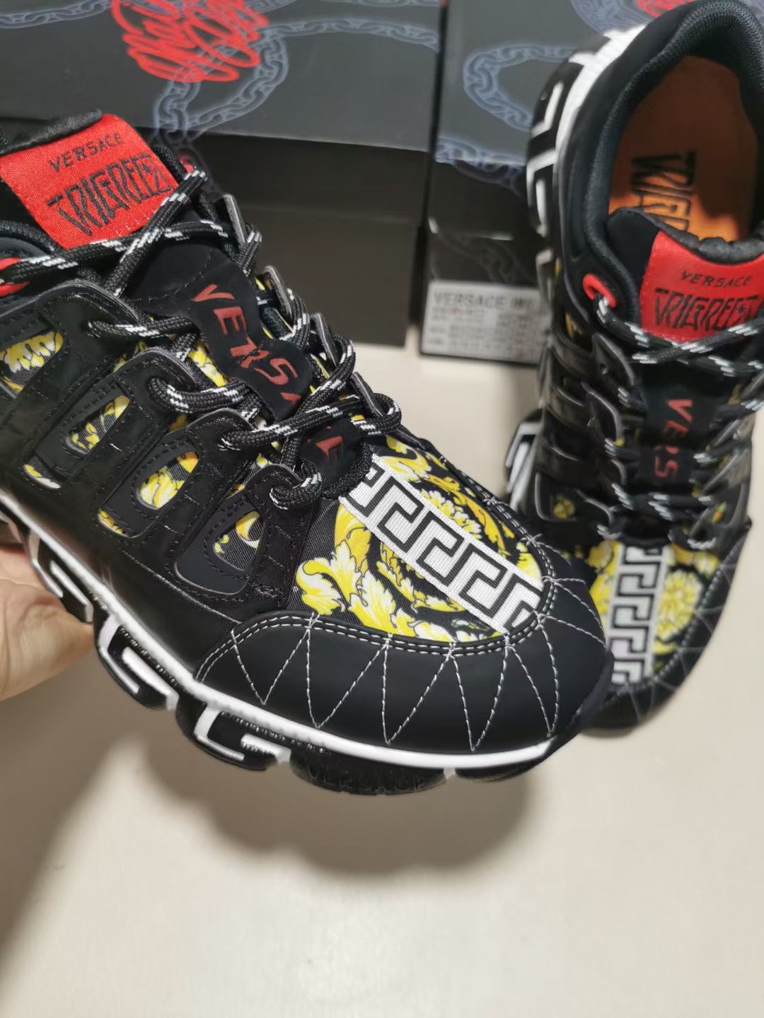 Versace Trigreca Barocco Print Black - vstockx