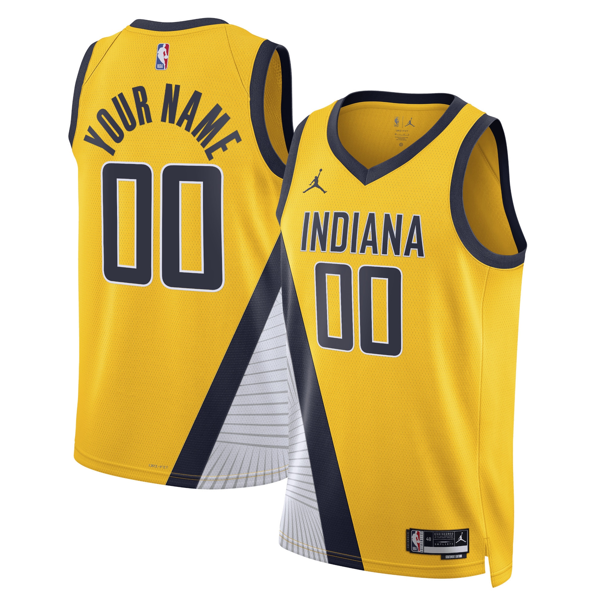 Indiana Pacers Jordans Brand Unisex 2022/23 Swingman Custom Jersey - Statement Edition - Yellow - vstockx