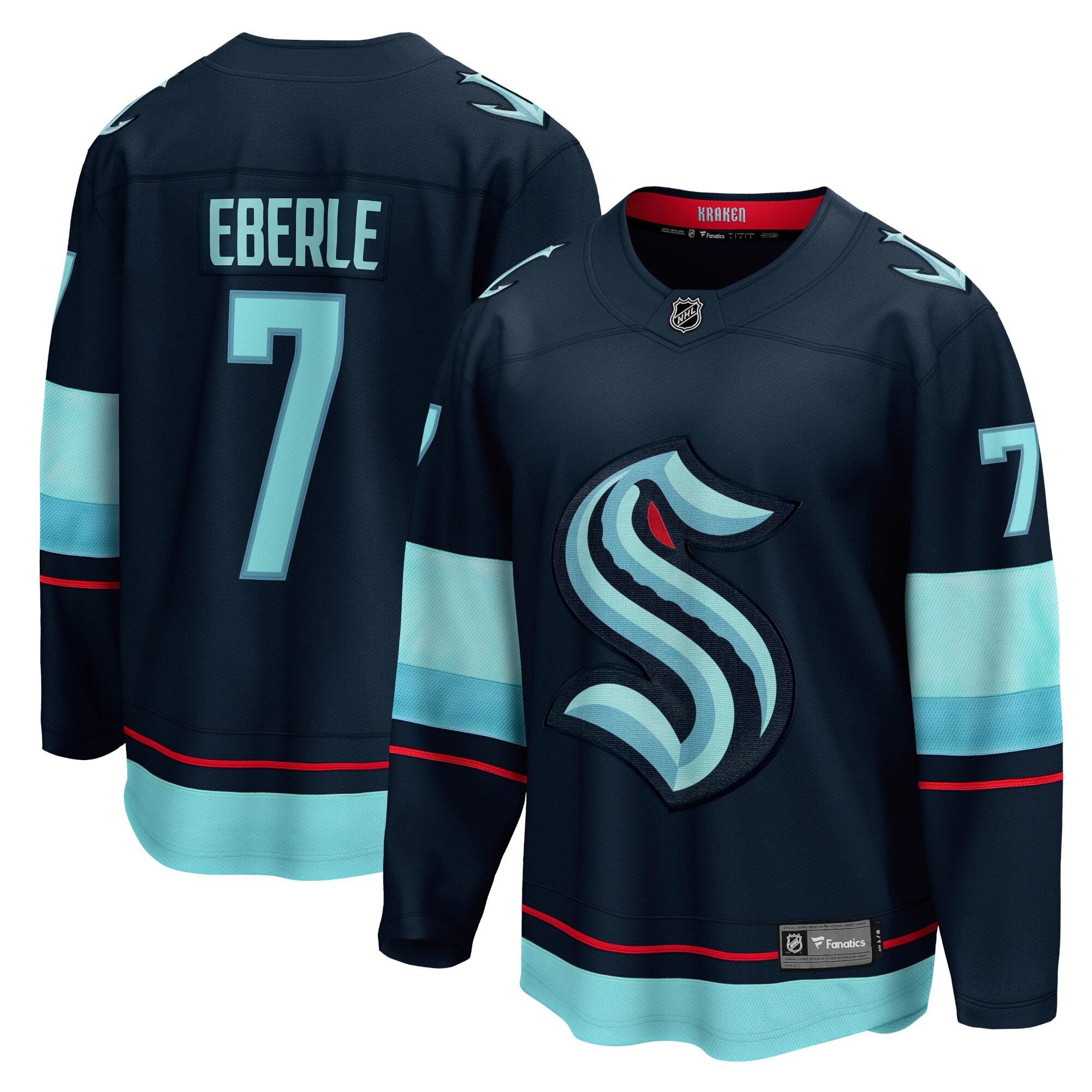 Jordans Eberle Seattle Kraken Fanatics Branded Home Premier Breakaway Player Jersey - Deep Sea Blue - vstockx