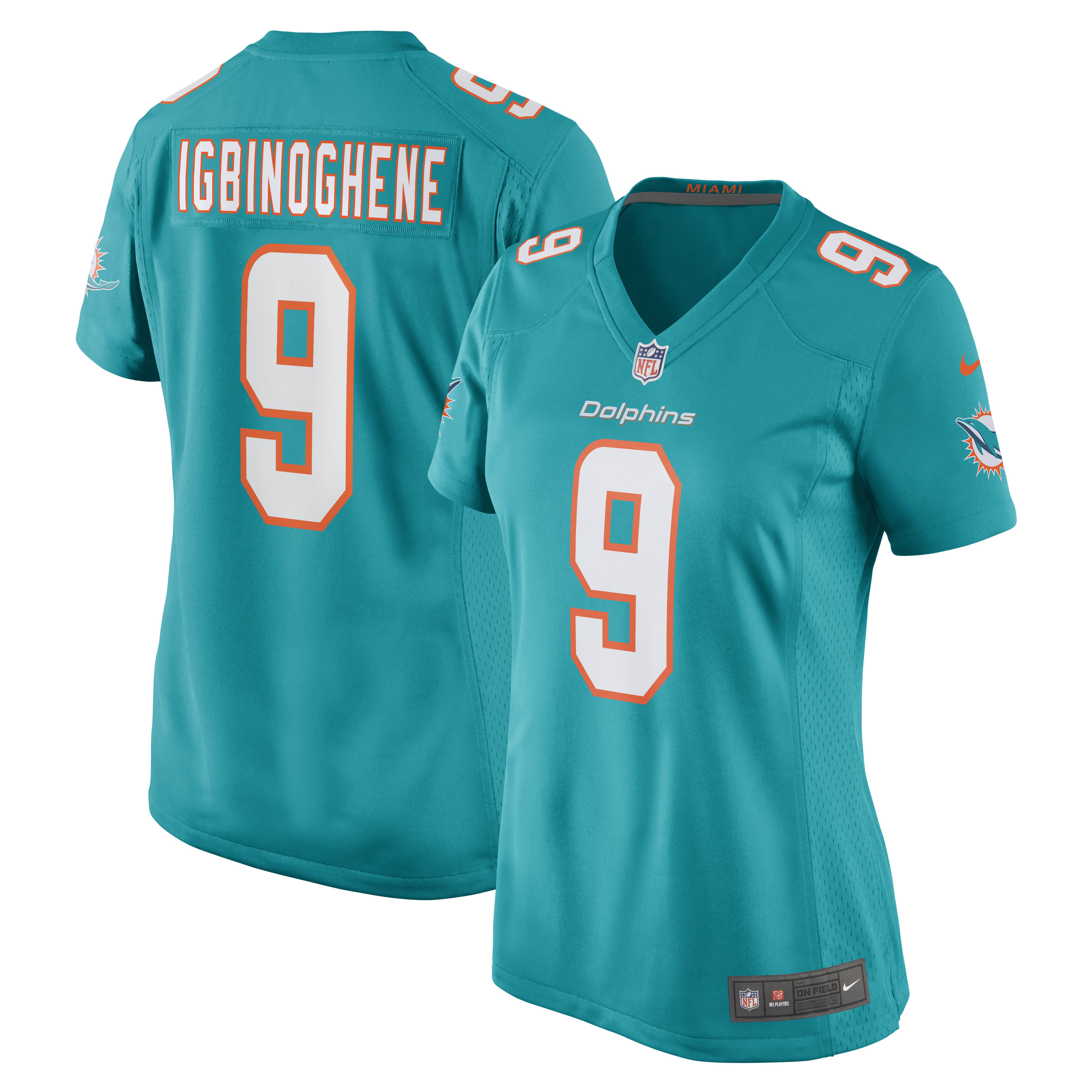 Noah Igbinoghene Miami Dolphins Nike Women's Game Player Jersey - Aqua - vstockx