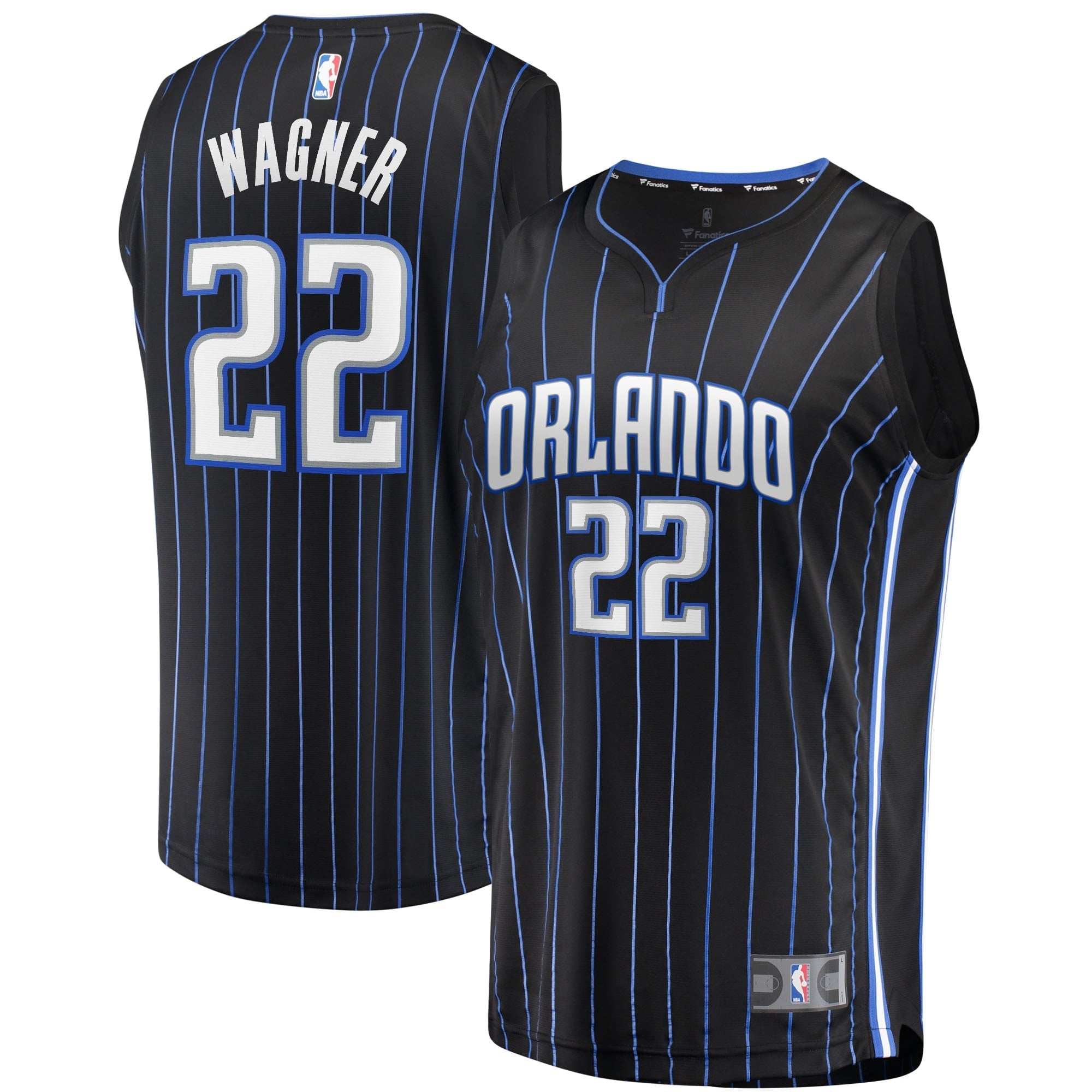 Men's Fanatics Branded Franz Wagner Black Orlando Magic 2021/22 Fast Break Replica Jersey - Icon Edition - vstockx