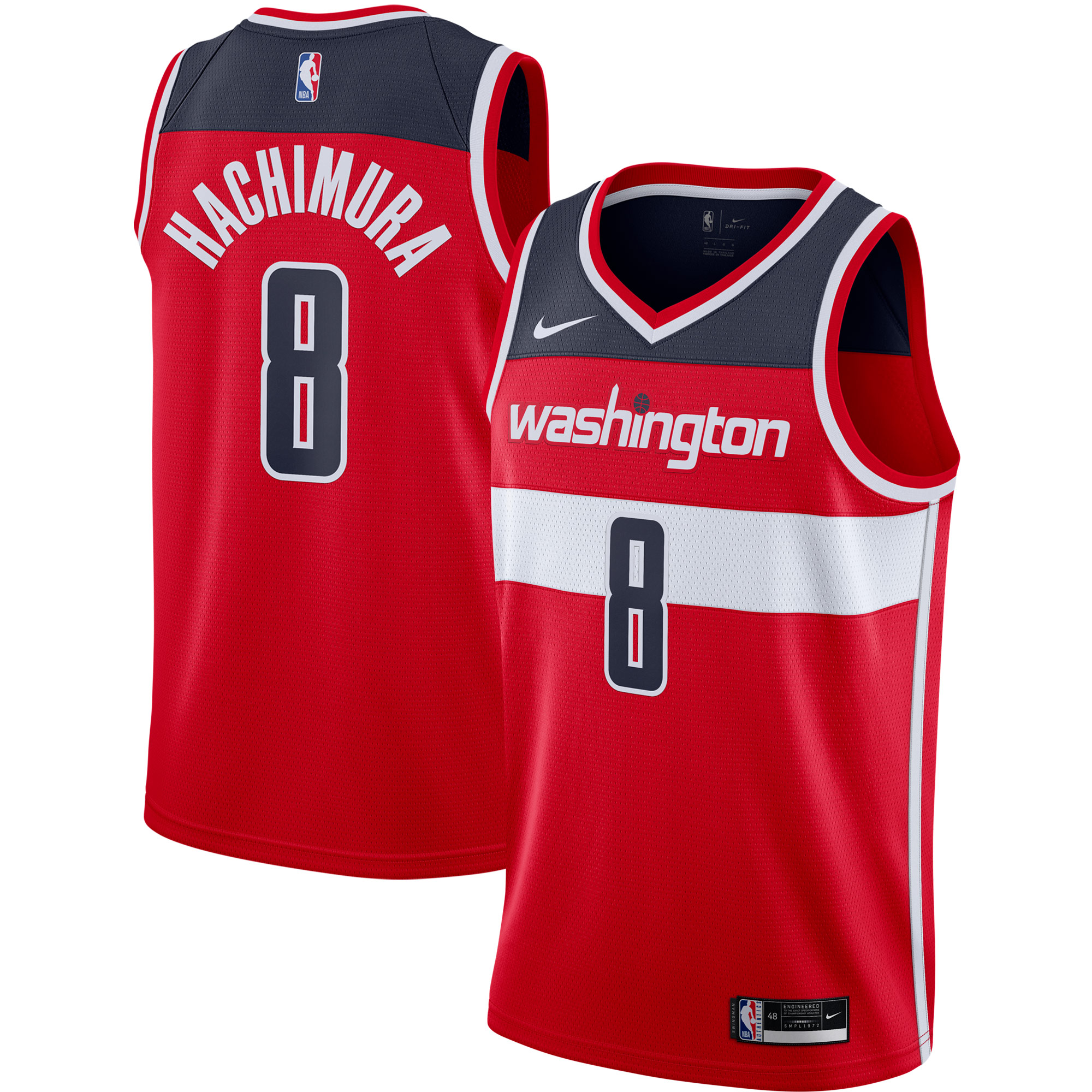 Rui Hachimura Washington Wizards Nike 2020/21 Swingman Jersey - Red - Icon Edition - vstockx