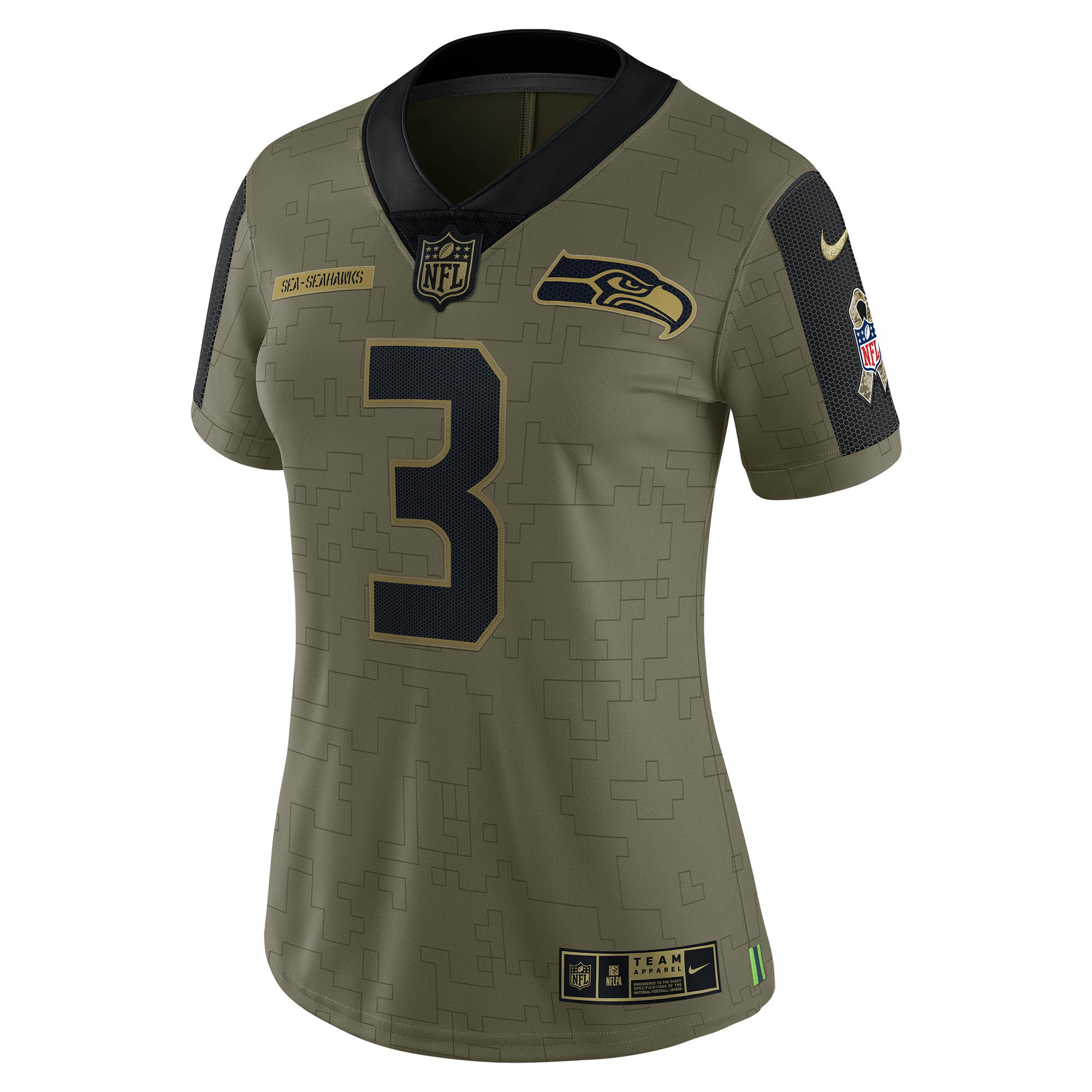 Russell Wilson Seattle Seahawks Nike Women's 2021 Salute To Service Limited Player Jersey - Olive - vstockx