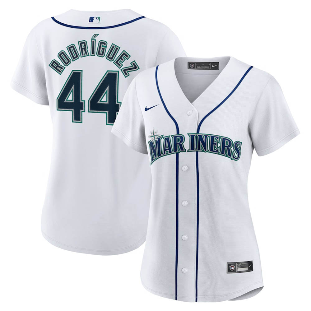 Women's Seattle Mariners Julio Rodriguez Cool Base Replica Home Jersey - White - vstockx