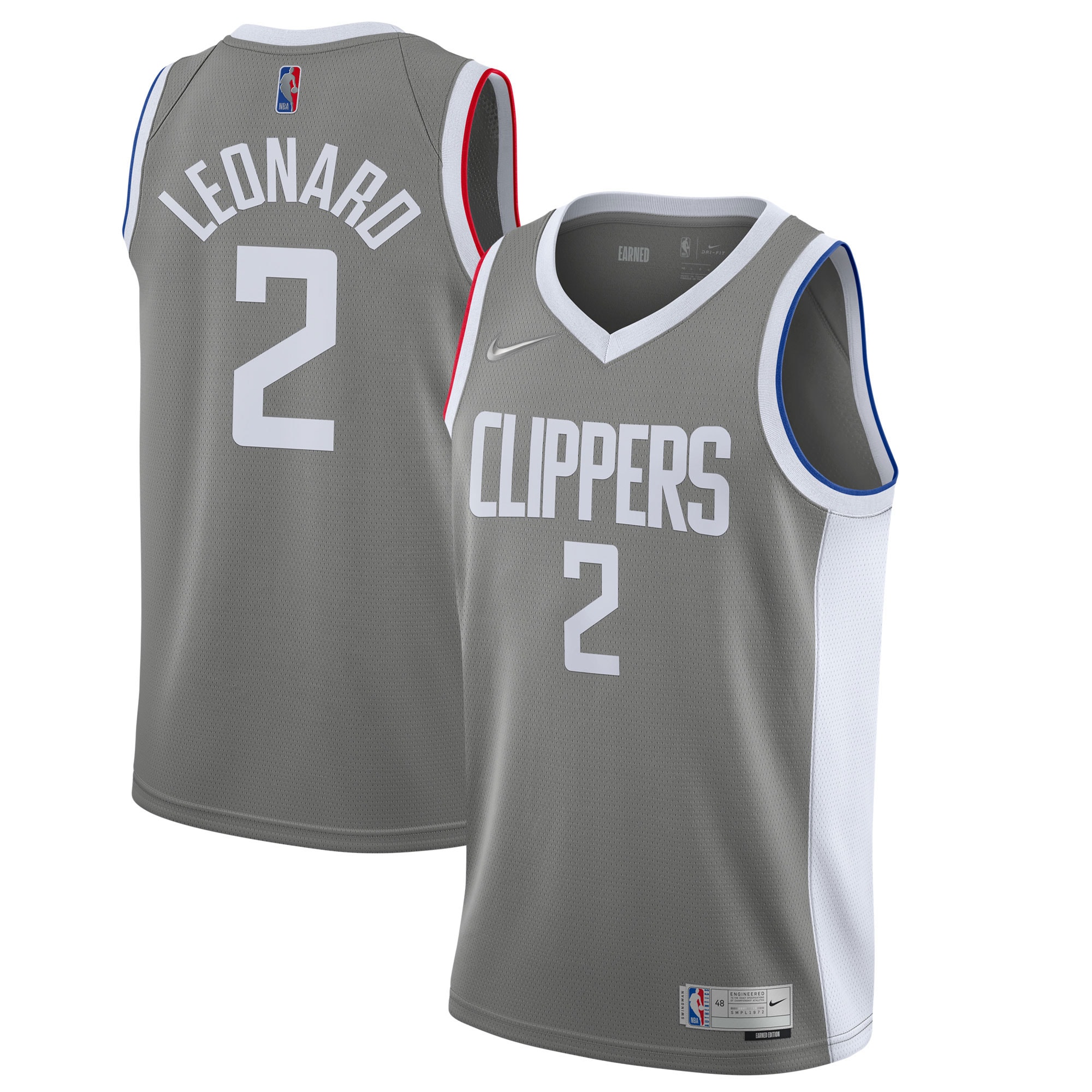 Kawhi Leonard LA Clippers Nike 2020/21 Swingman Player Jersey Gray - Earned Edition - vstockx