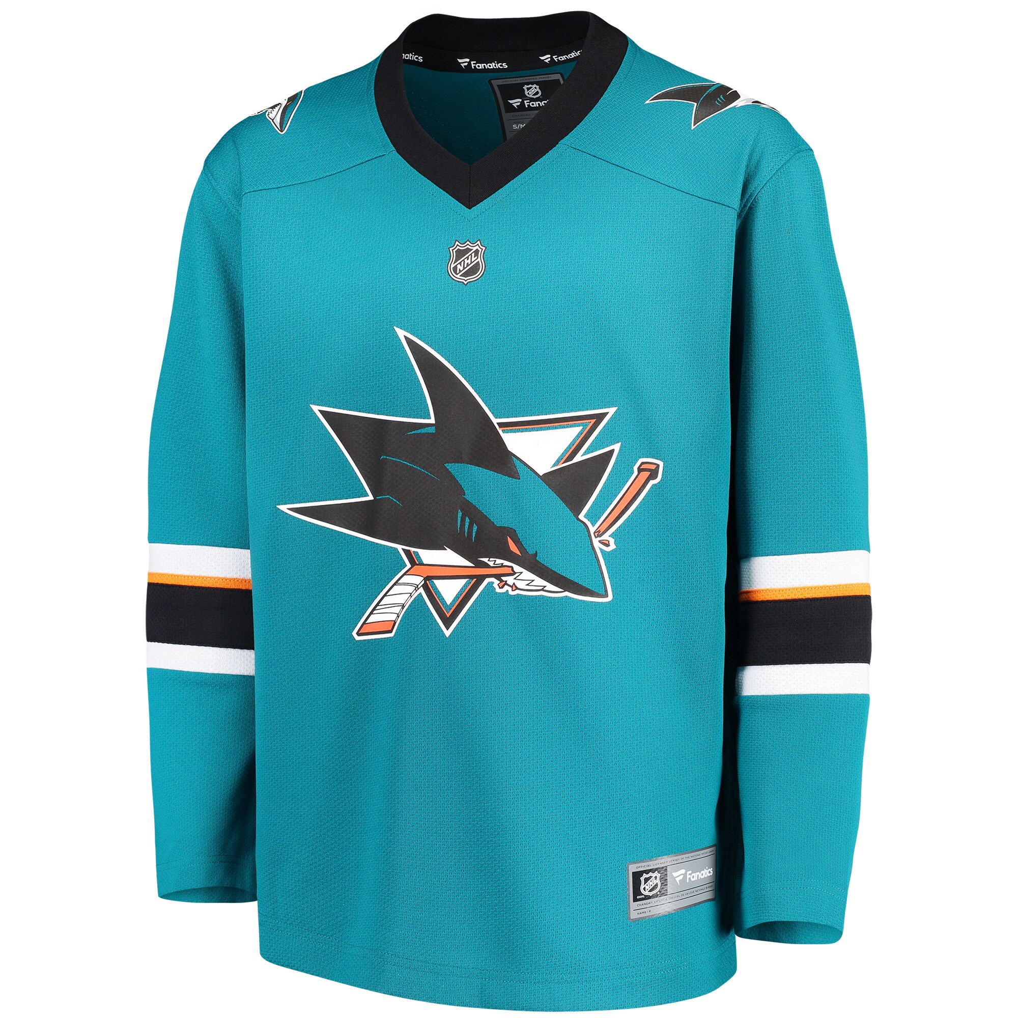 San Jose Sharks Fanatics Branded Youth Home Replica Blank Jersey - Teal - vstockx