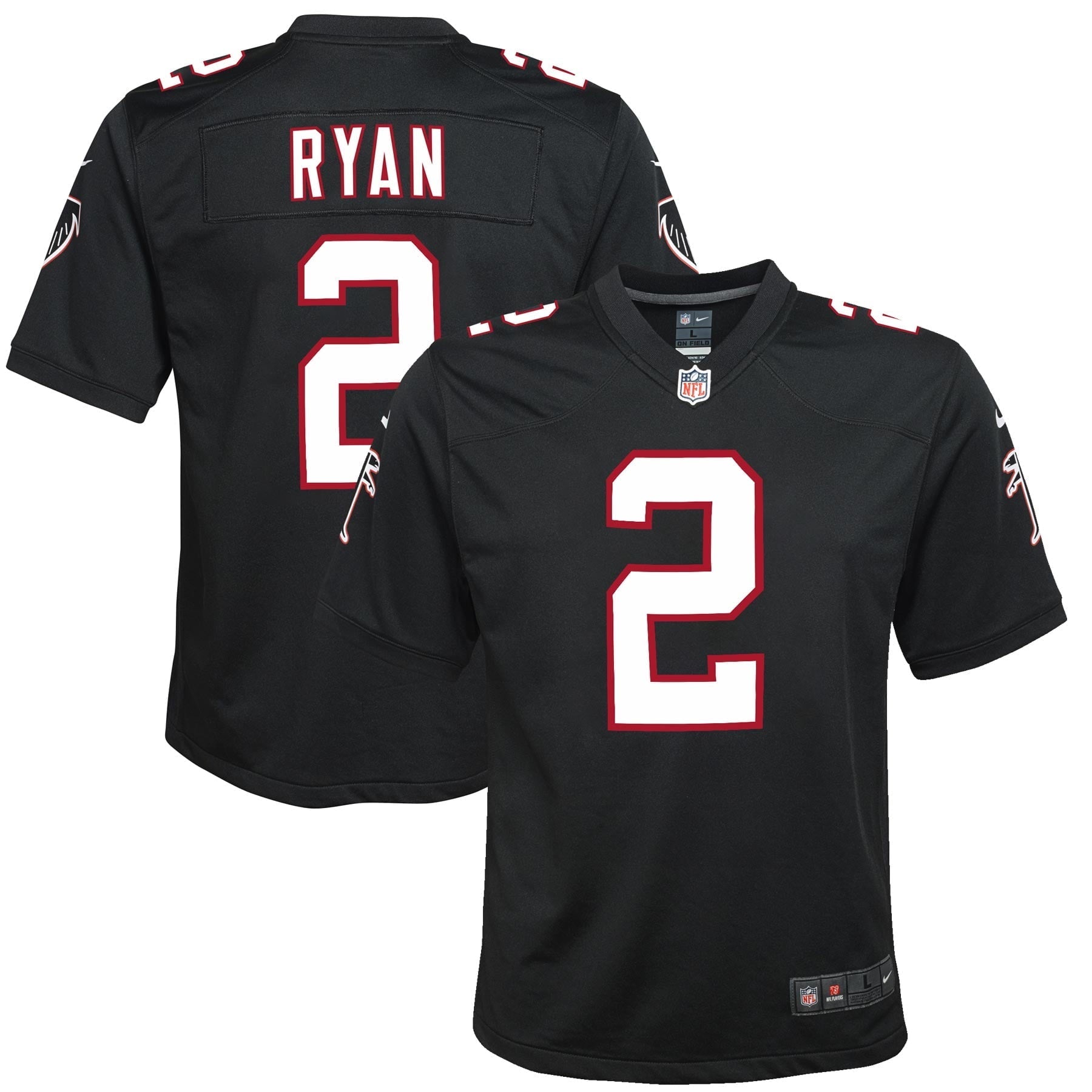Youth Nike Matt Ryan Black Atlanta Falcons Throwback Game Jersey - vstockx
