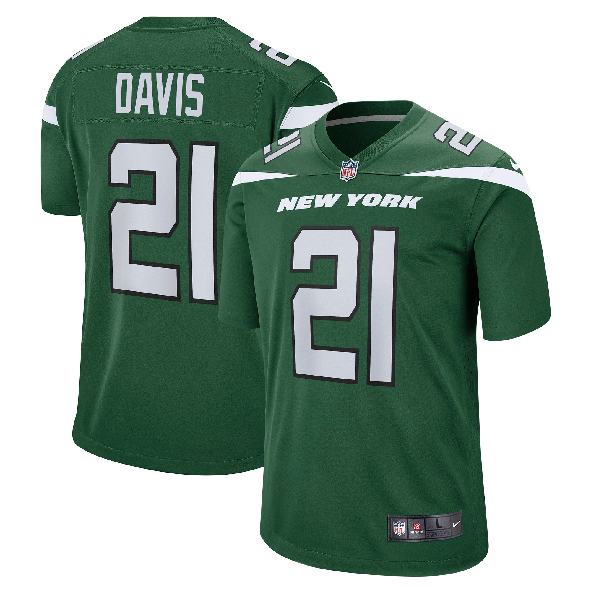 Ashtyn Davis New York Jets Nike Game Player Jersey - Gotham Green - vstockx