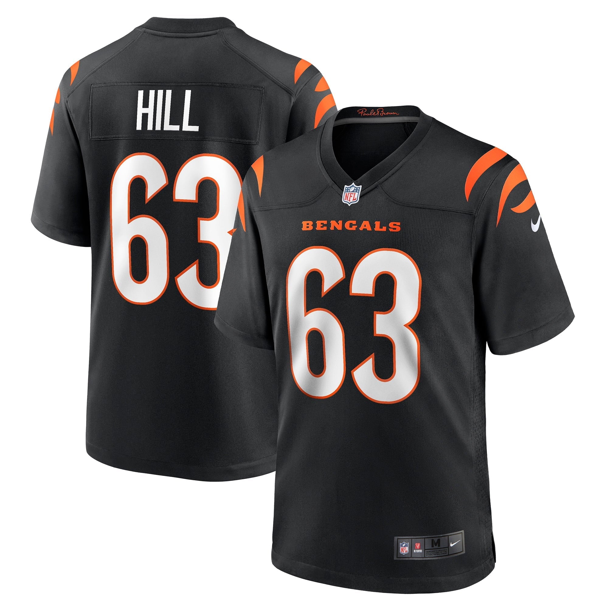 Men's Nike Trey Hill Black Cincinnati Bengals Game Jersey - vstockx