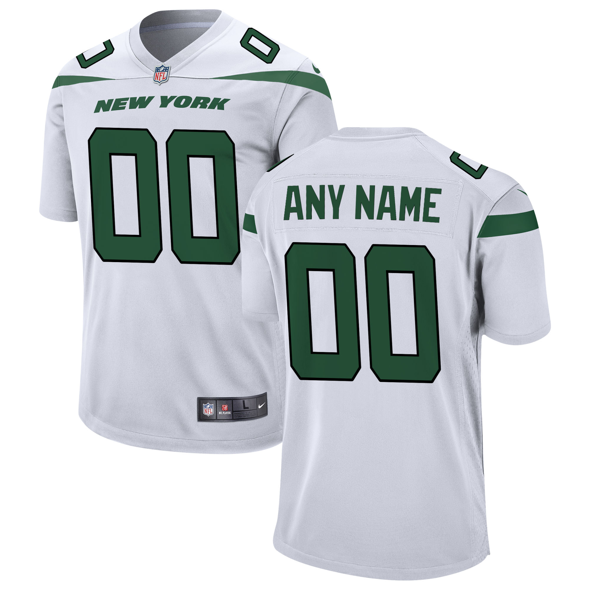 New York Jets Nike Custom Game Jersey - White - vstockx