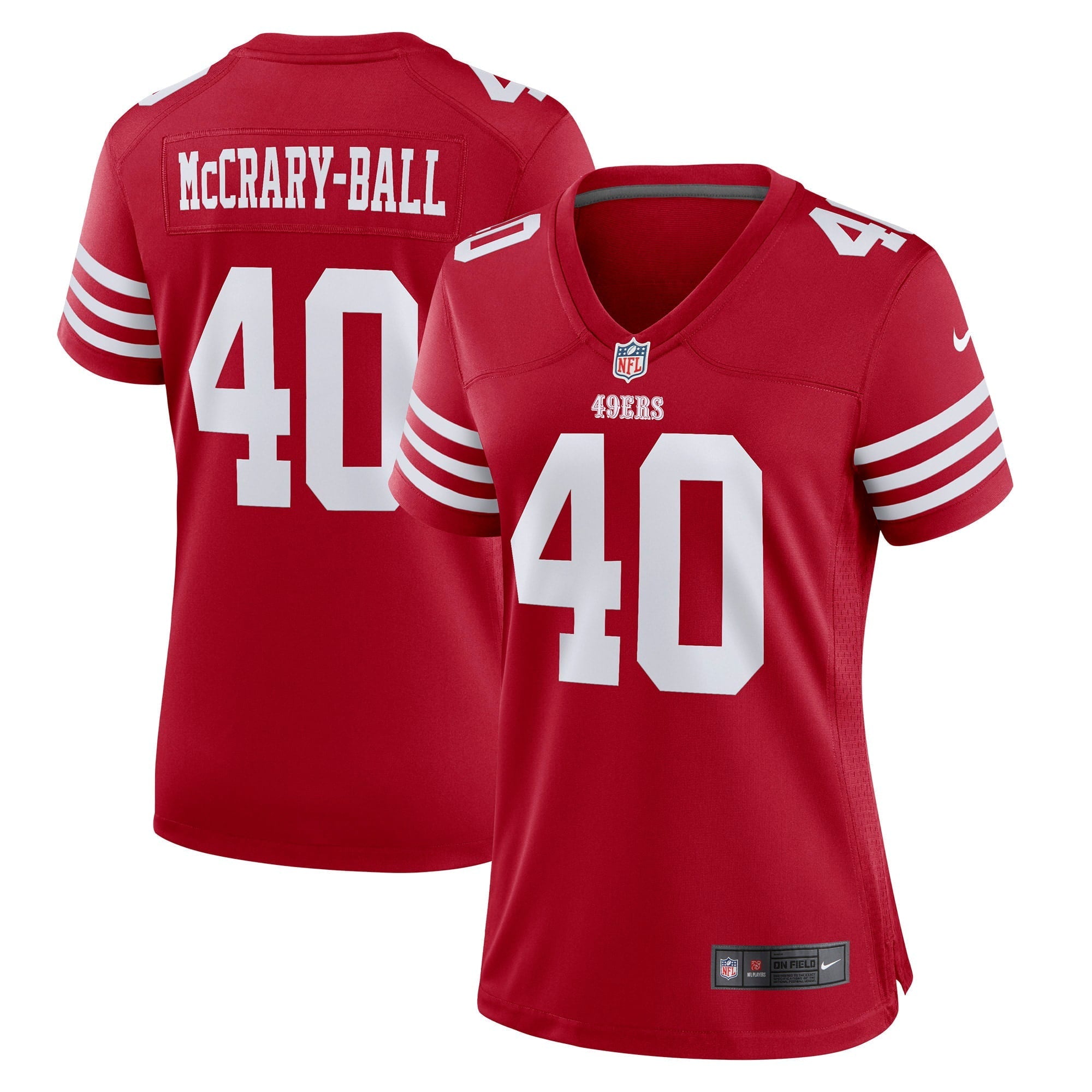 Women's Nike Marcelino McCrary-Ball Scarlet San Francisco 49ers Game Player Jersey - vstockx