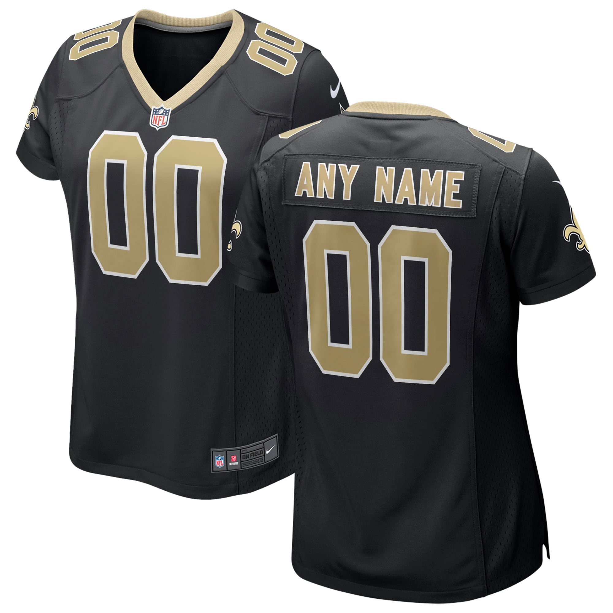 New Orleans Saints Nike Women's Custom Game Jersey - Black - vstockx