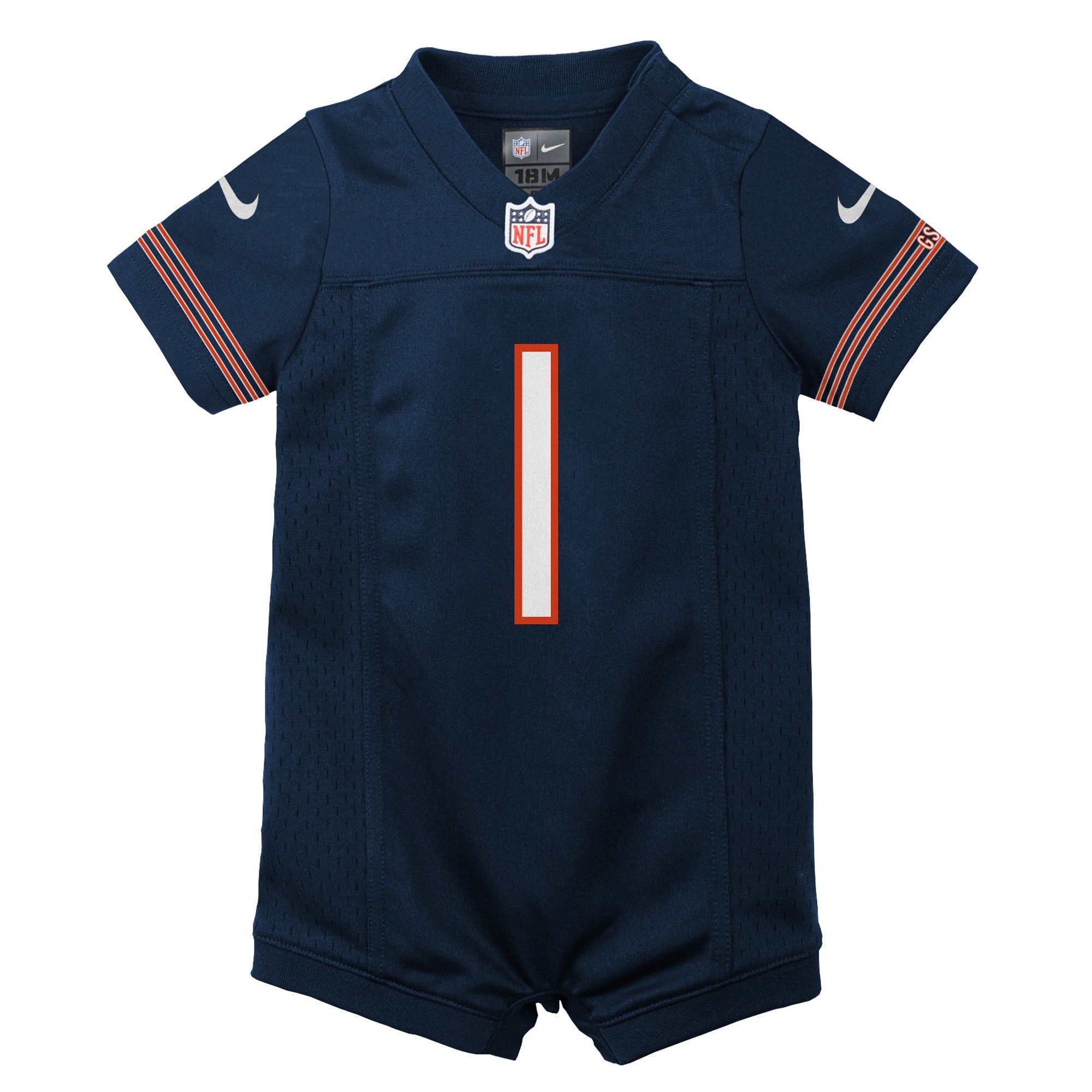 Justin Fields Chicago Bears Nike Newborn & Infant Game Romper Jersey - Navy - vstockx