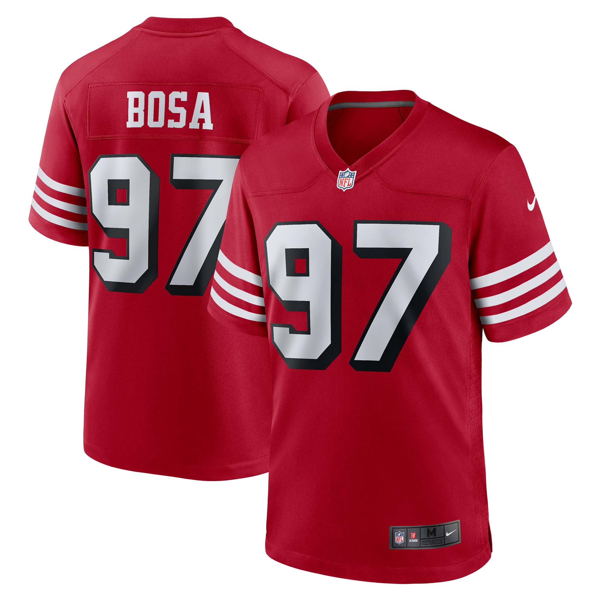 Men's Nike Nick Bosa Scarlet San Francisco 49ers Alternate Game Jersey - vstockx