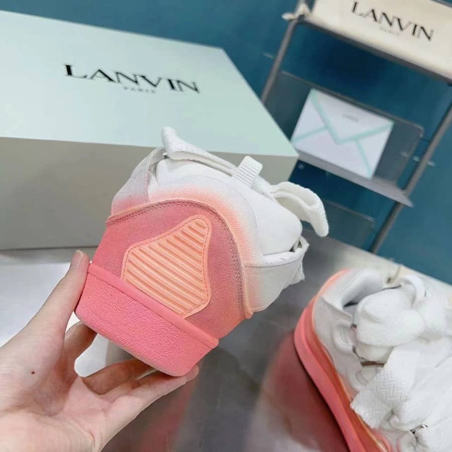 Lanvin Leather Curb sneakers Pink White - vstockx
