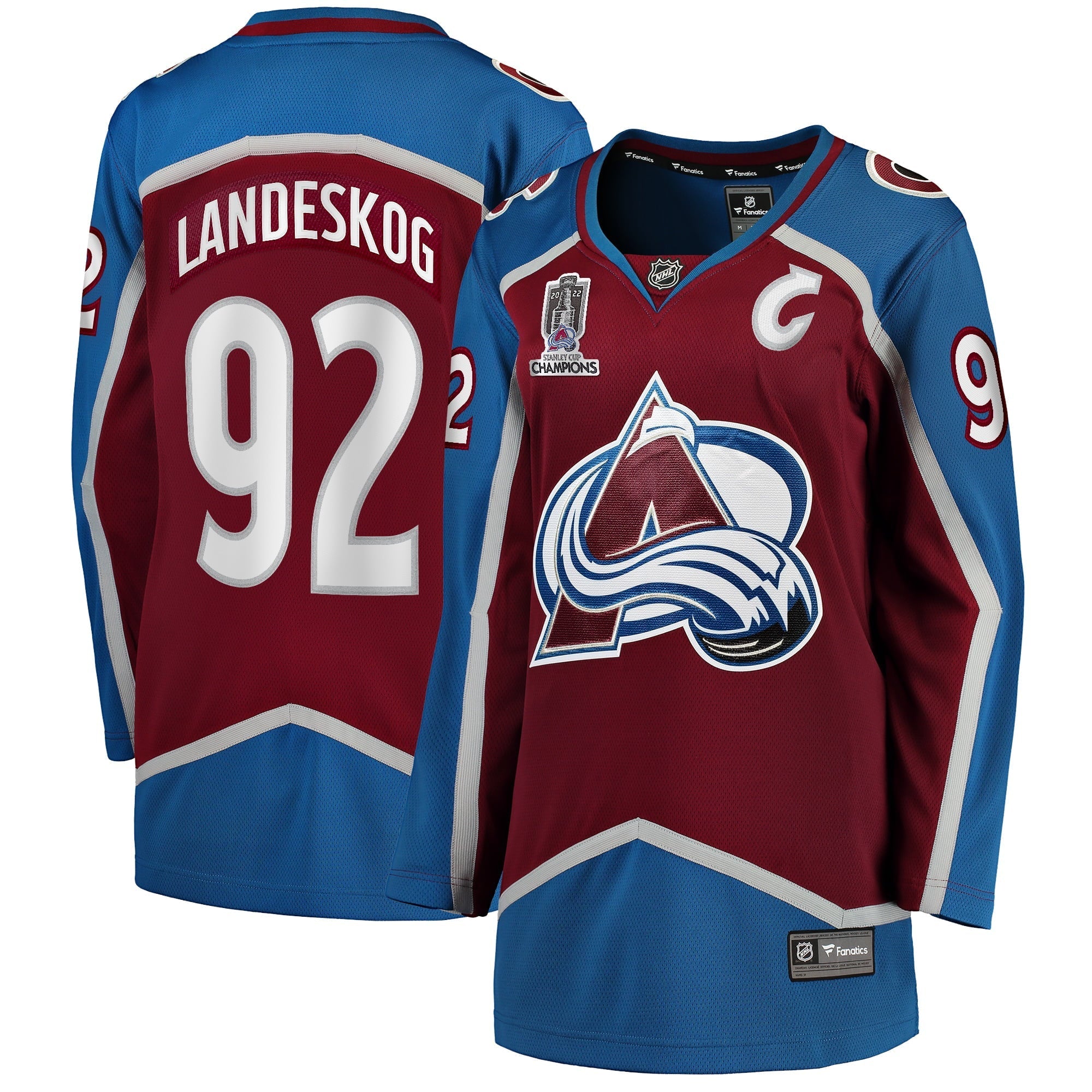 Women's Fanatics Branded Gabriel Landeskog Burgundy Colorado Avalanche Home 2022 Stanley Cup Champions Breakaway Player - vstockx